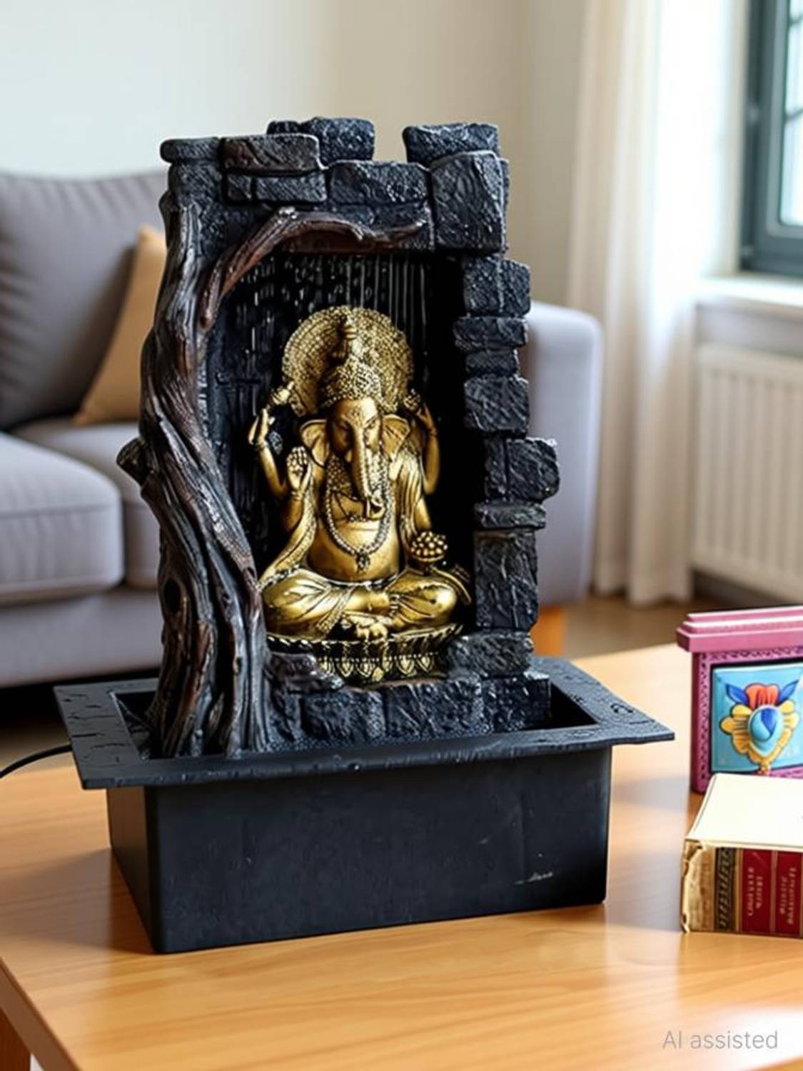 homicraft "Elegant Ganesh water fountain, decorative Ganesha statue for home & offices. Decorative Showpiece - 40 cm