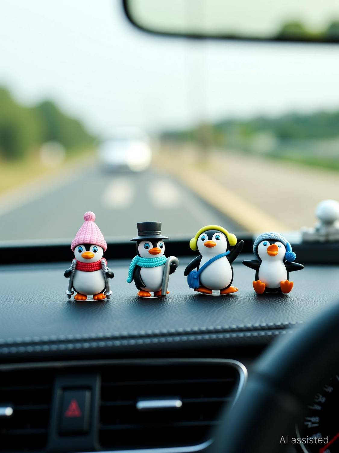 Adordecor 4 Types of Winter Penguin as a Toy and Showpiece Decorative Showpiece - 4.4 cm