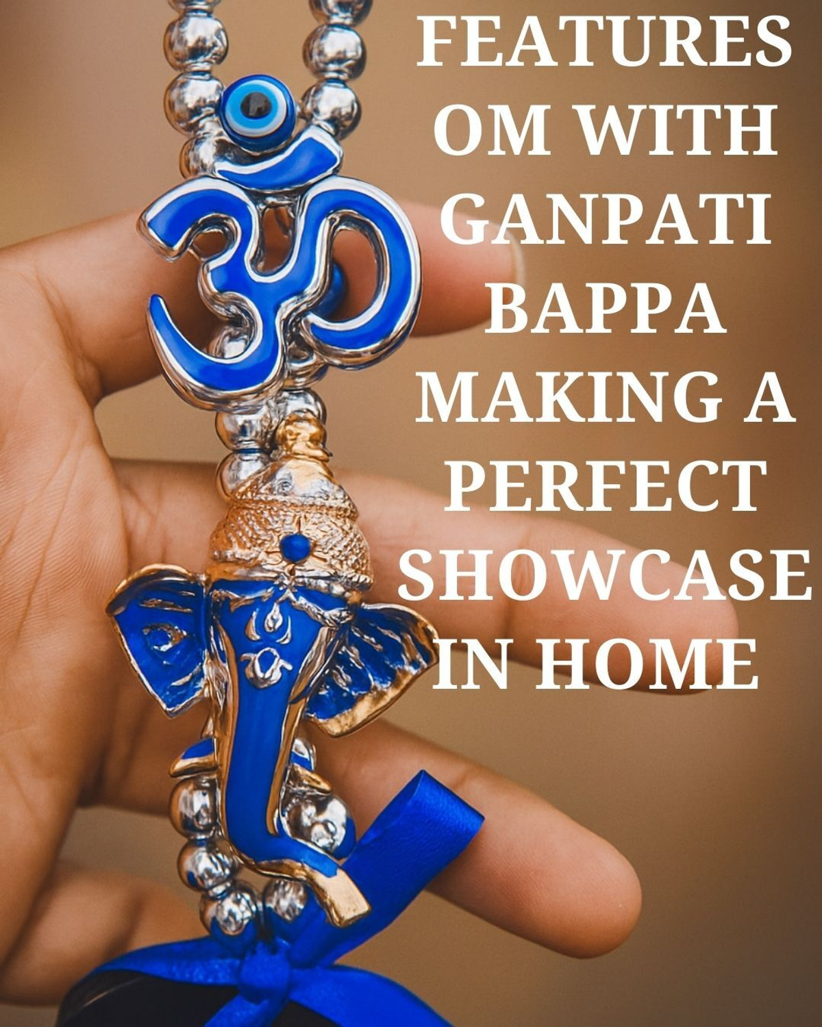 Image of sculpmart Evil Eye Hanging with Om & Ganesh Design for Home Entrance & Pooja Room Decor Decorative Showpiece - 17 cm