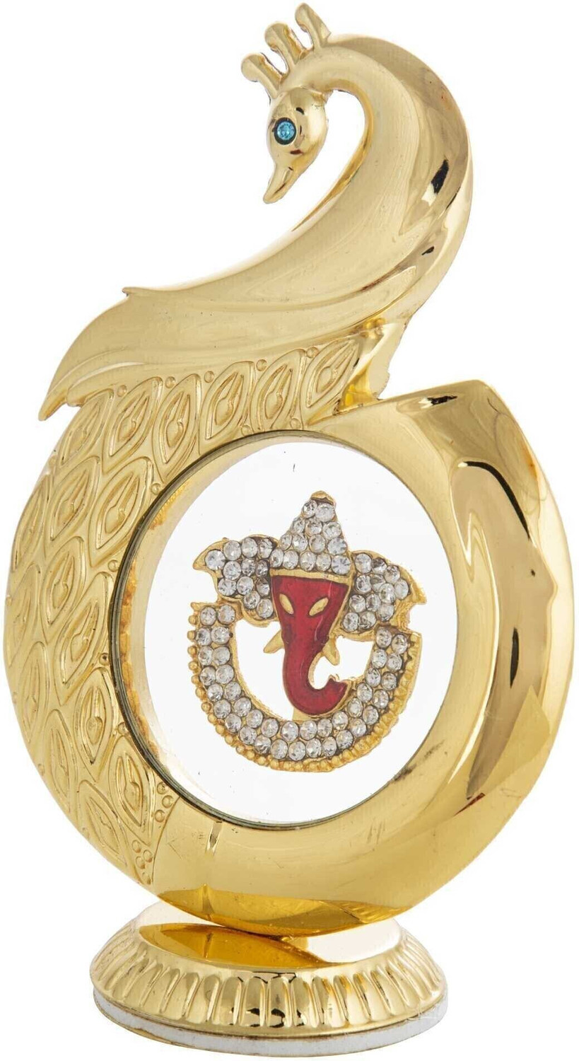 Image of INTERNATIONAL GIFT Gold Plated Pen, Card Holder & Key Chain With Ganesh Face Idol | Gift Box Decorative Showpiece - 12 cm