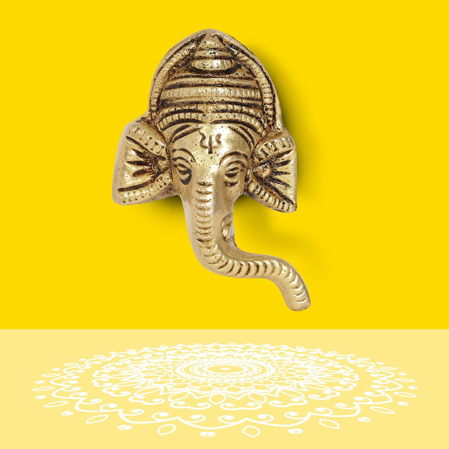 10club Wall Hanging Lord Ganesha Idol | Ganesh Idol with Left-Side Trunk Decorative Showpiece - 2.5 cm