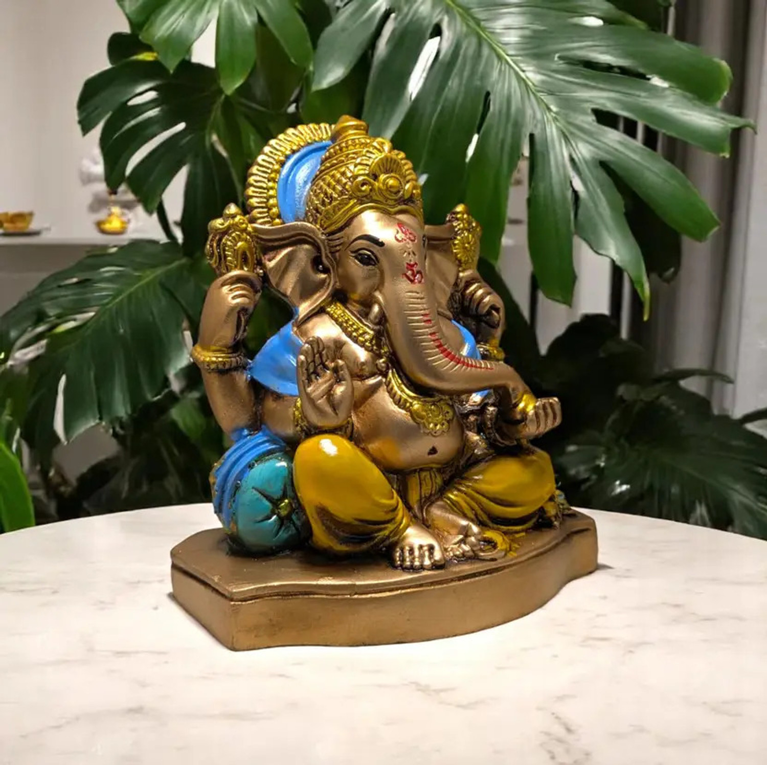 Image of DIYAAN ENT Ganesh ji Idol for Home Decor Ganpati Statue for Car Dashboard and Pooja Decorative Showpiece - 10.8 cm