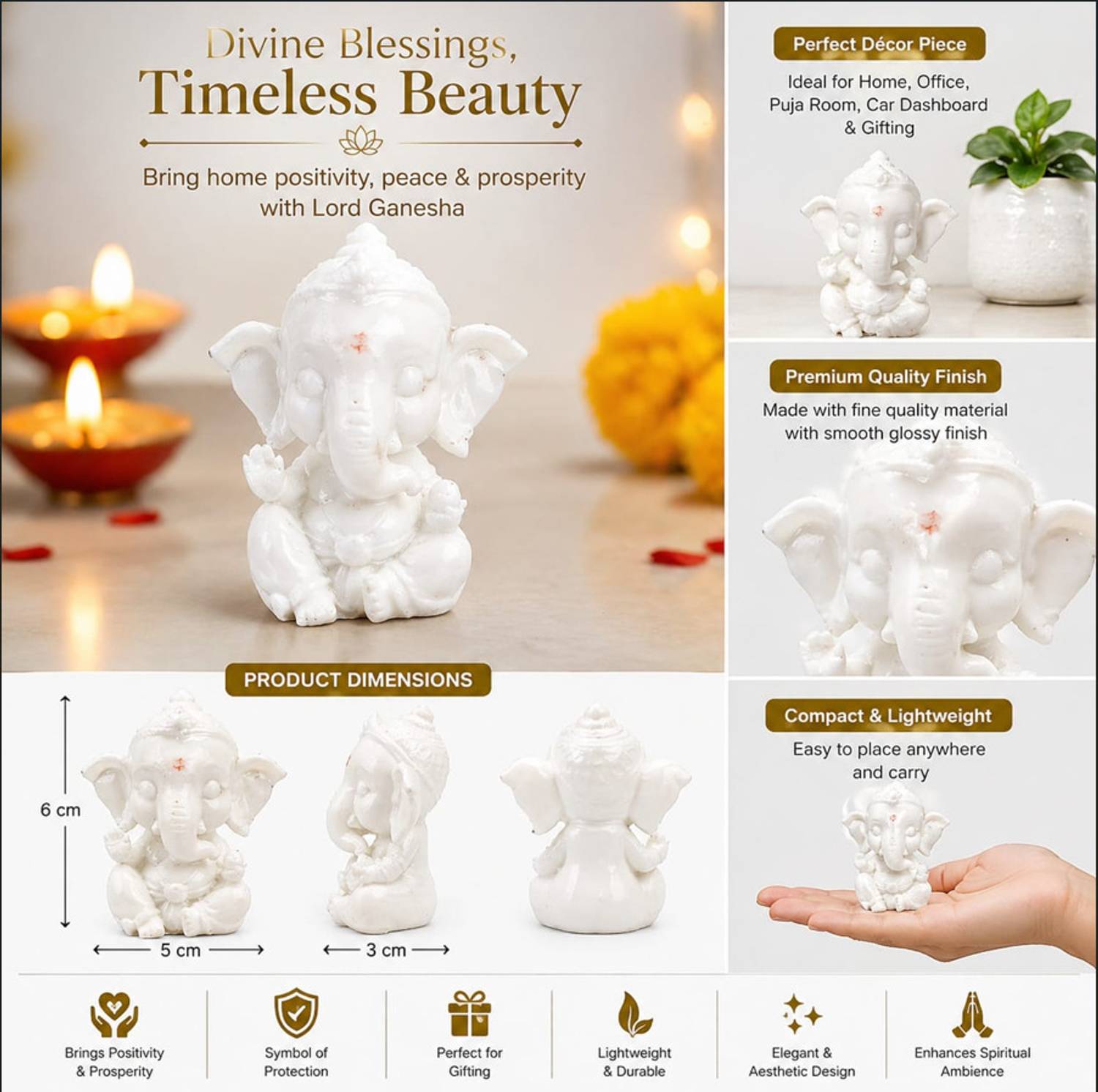 GaneshAura Decorative Showpiece - 6 cm