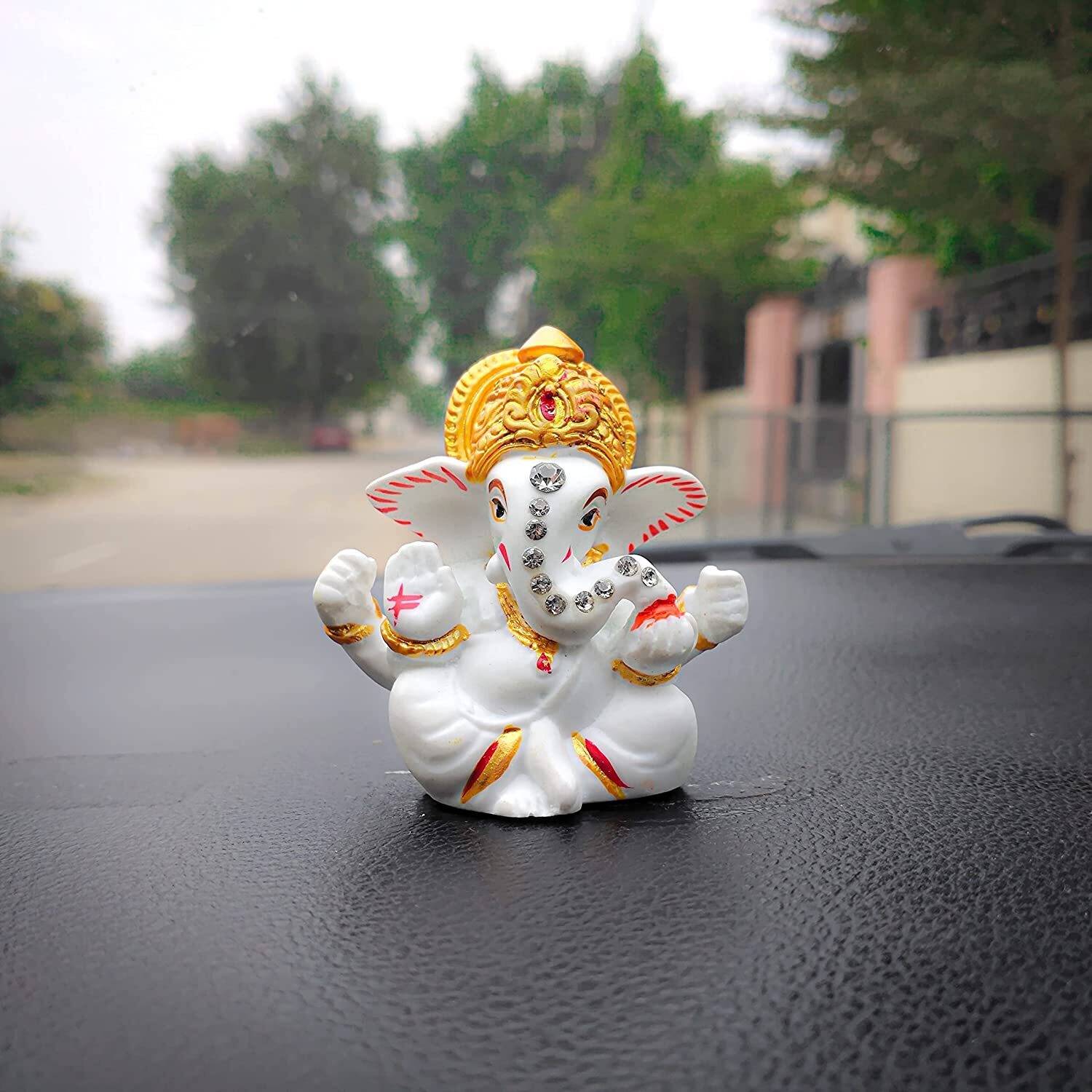 Prakritik Art Lord Ganesha Car Dashboard Idol | Ganpati Murti Decorative Showpiece - 5.2 cm