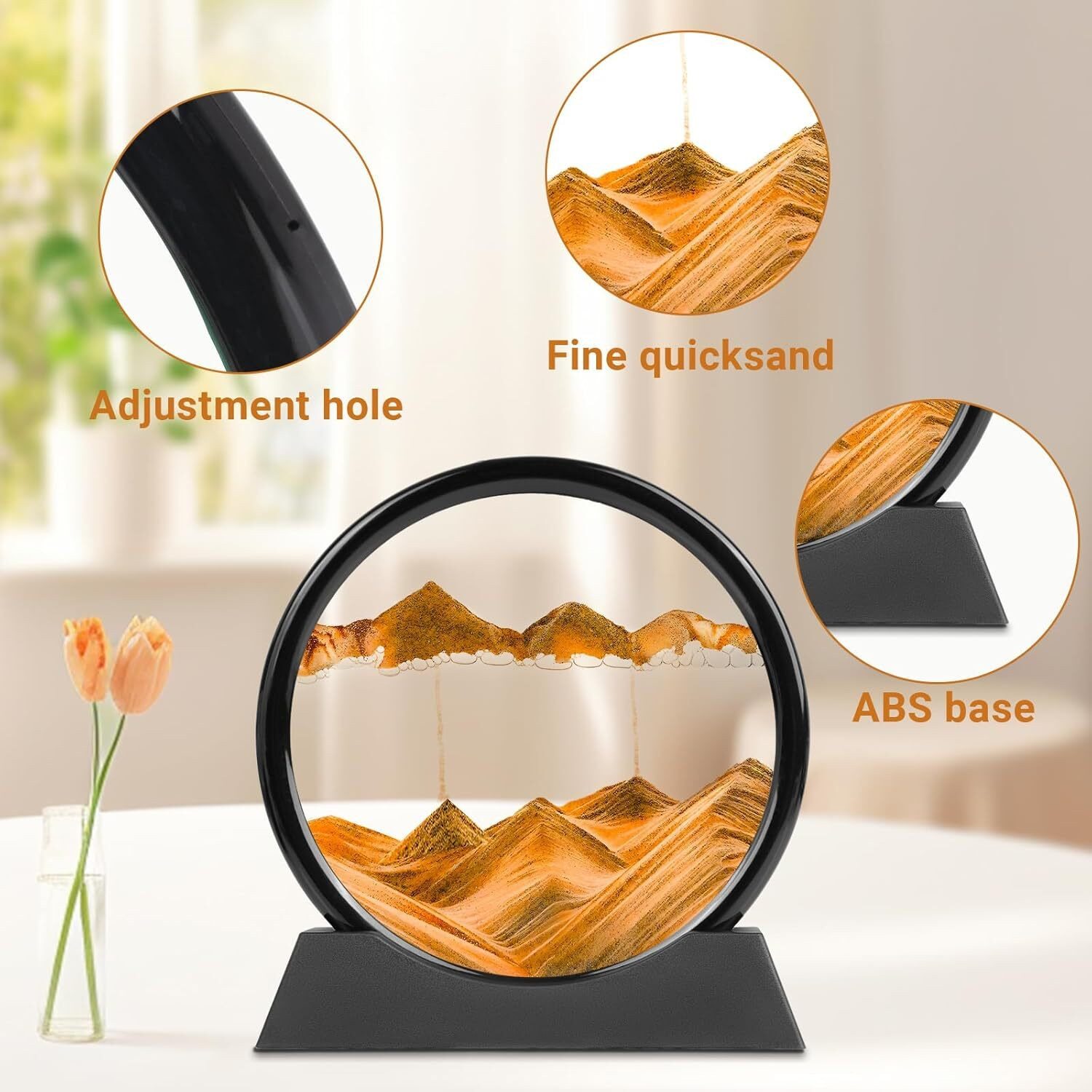 Image of Radhesales Moving Sand Art Picture Frame - 3D Liquid Motion Sandscape Painting. Decorative Showpiece - 10 cm