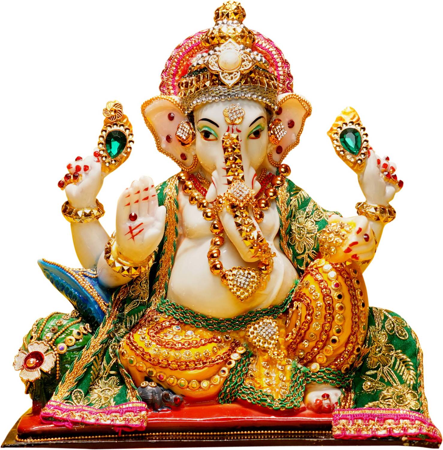 Yuvaansh Chowki Ganesh Decorative Showpiece - 26 cm - Image 1