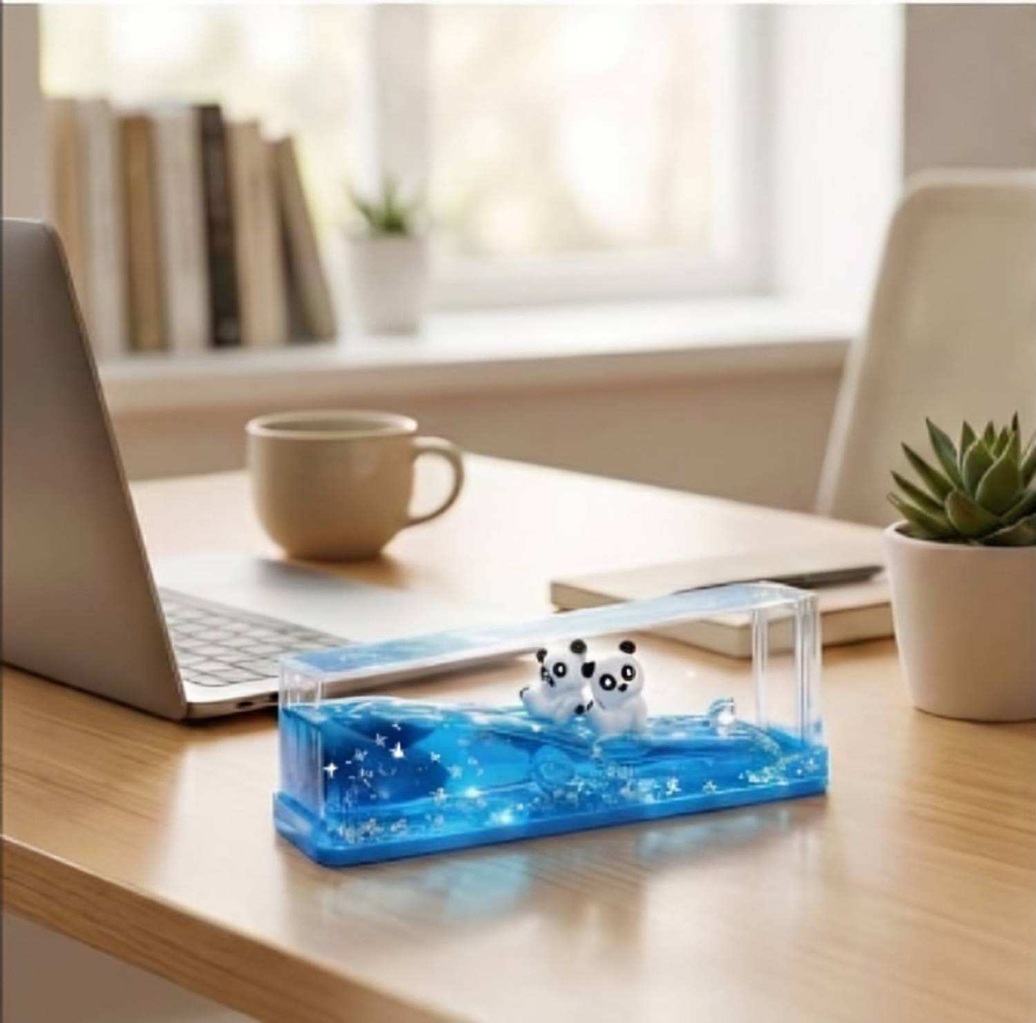 Suthar's Panda Wave Blue Fluid Paperweight 5 cm - Image 3