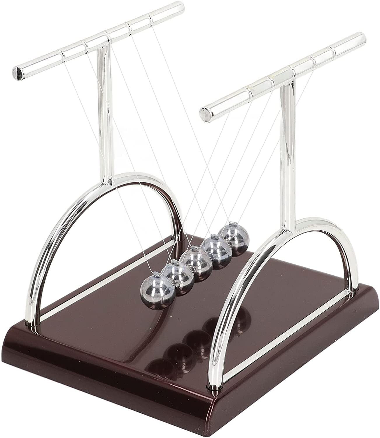 Image of NESTIC T-Shape Newton's Cradle Demonstrate Newton's Laws with Swinging Balls Decorative Showpiece - 9.3 cm