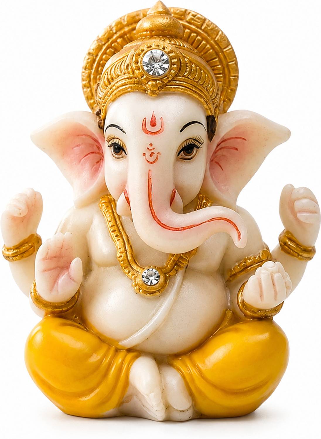IDOLCRAFT Ganesh Ji Idol for Car Dashboard, Home Temple & Office Decor Ganpati Murti Decorative Showpiece - 7 cm