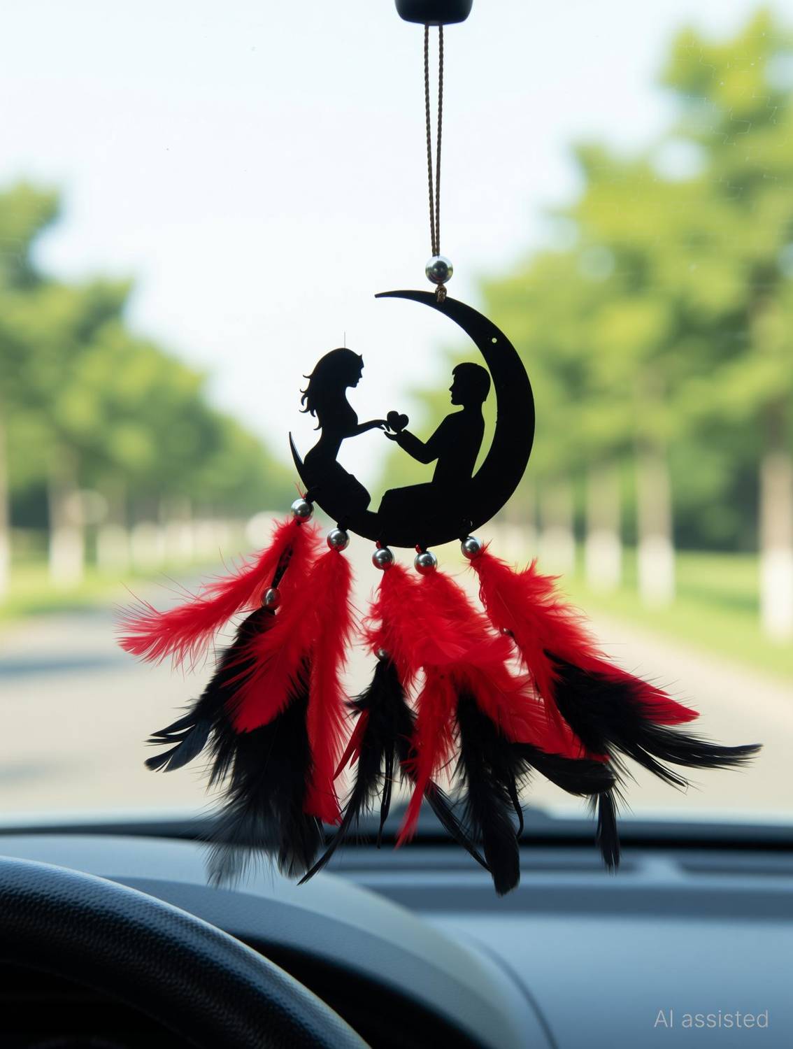 Artle Media Decorative and Designer Dream Catcher For Car Hanging | Decor Decorative Showpiece - 4 cm