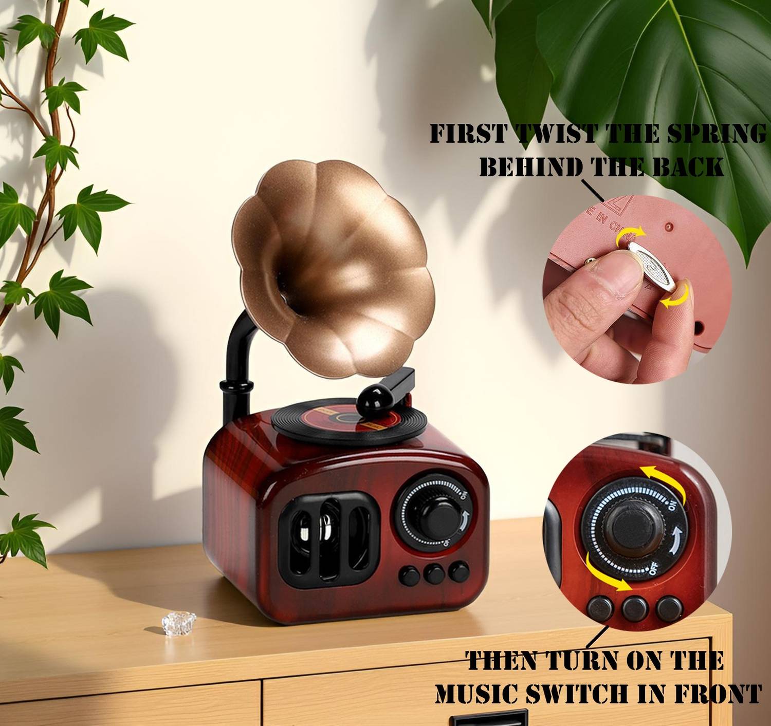 Spiaty Gramophone Music Box Decorative Showpiece - 18 cm Price in
