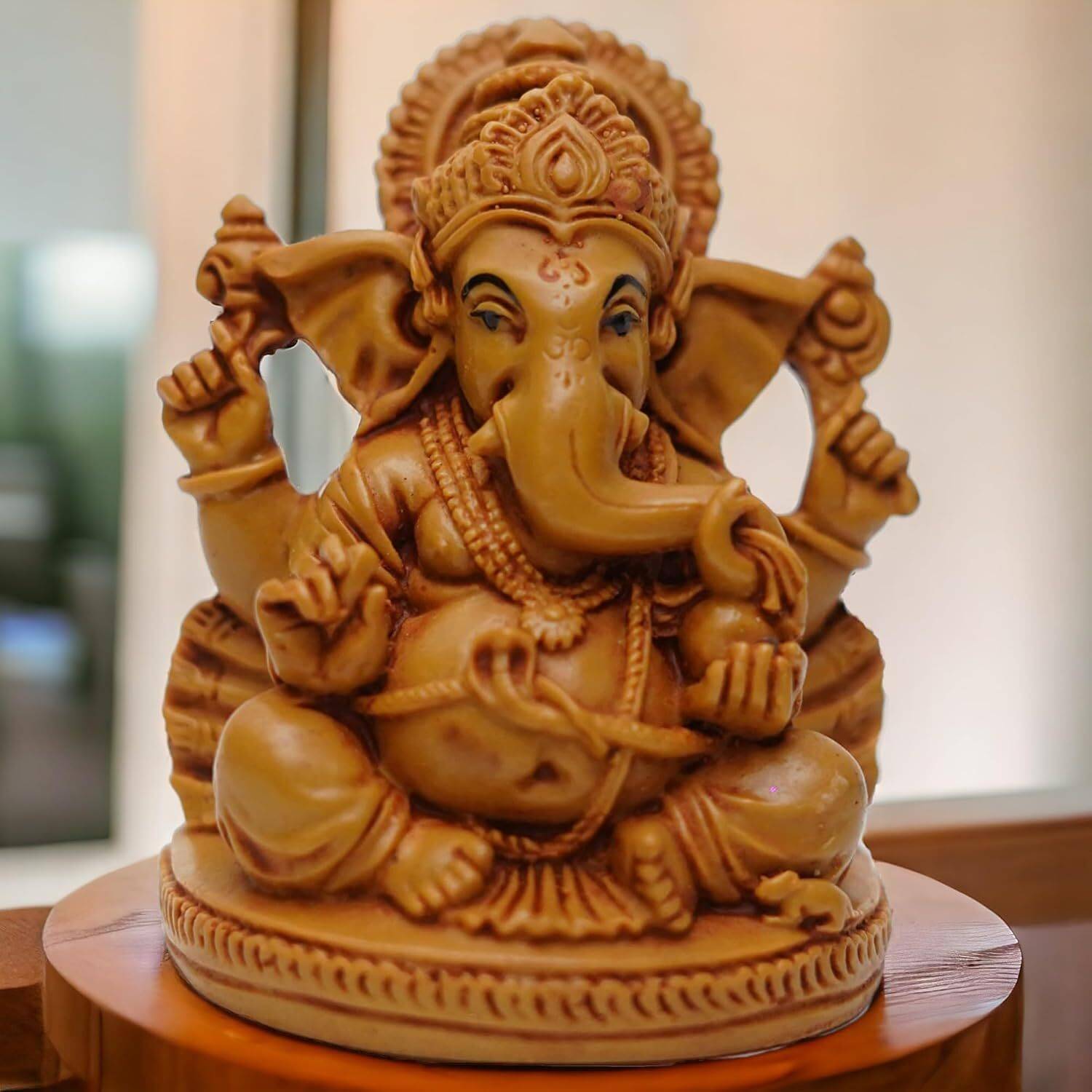 KariGhar Ganpati Ganesha Idol for Car Dashboard Decorative Showpiece - 10.1 cm