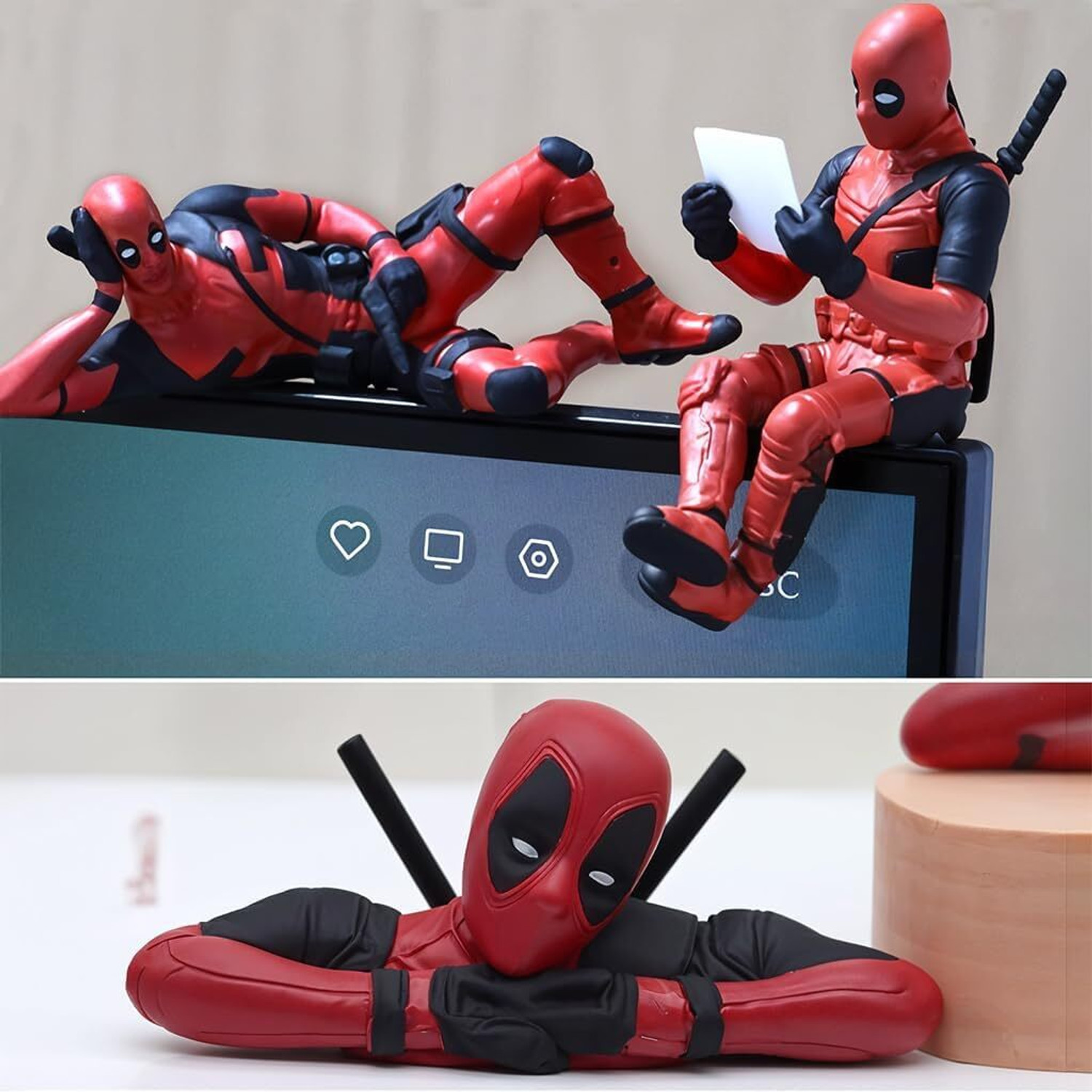 Image of INDIWARRIOR Car Decoration Dashboard Accessories Deadpool Decorative Showpiece - 8 cm