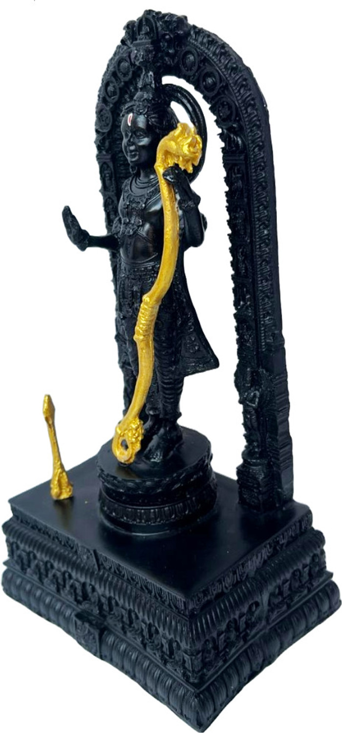 Image of Aradh Shree Ram Murti in Ayodhya Mandir Ramlalla Statue Idol for Puja Ghar Office Gift Decorative Showpiece - 15 cm