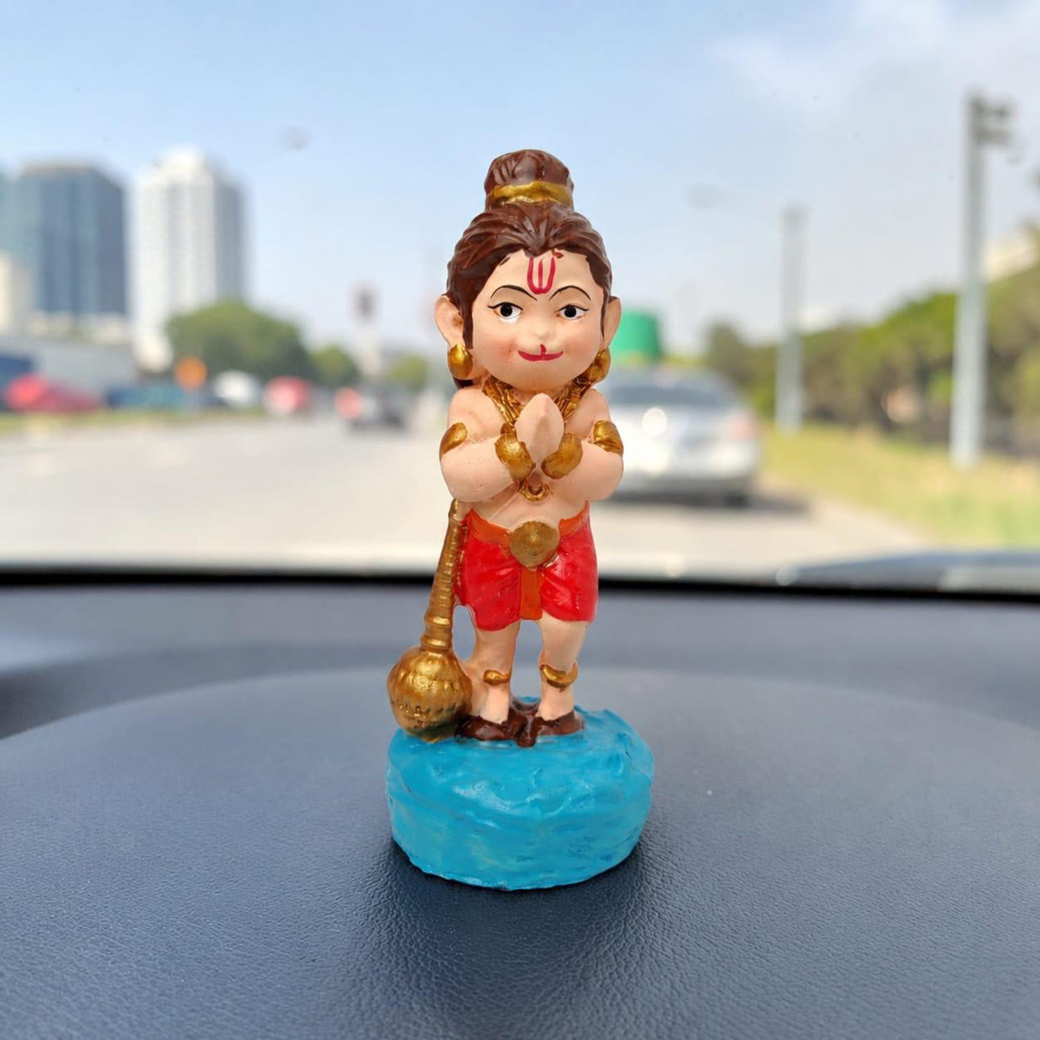 Image of Sudaya Lord Hanuman Car Dashboard Idol Bajrangbali Spiritual Statue Decorative Showpiece - 9 cm