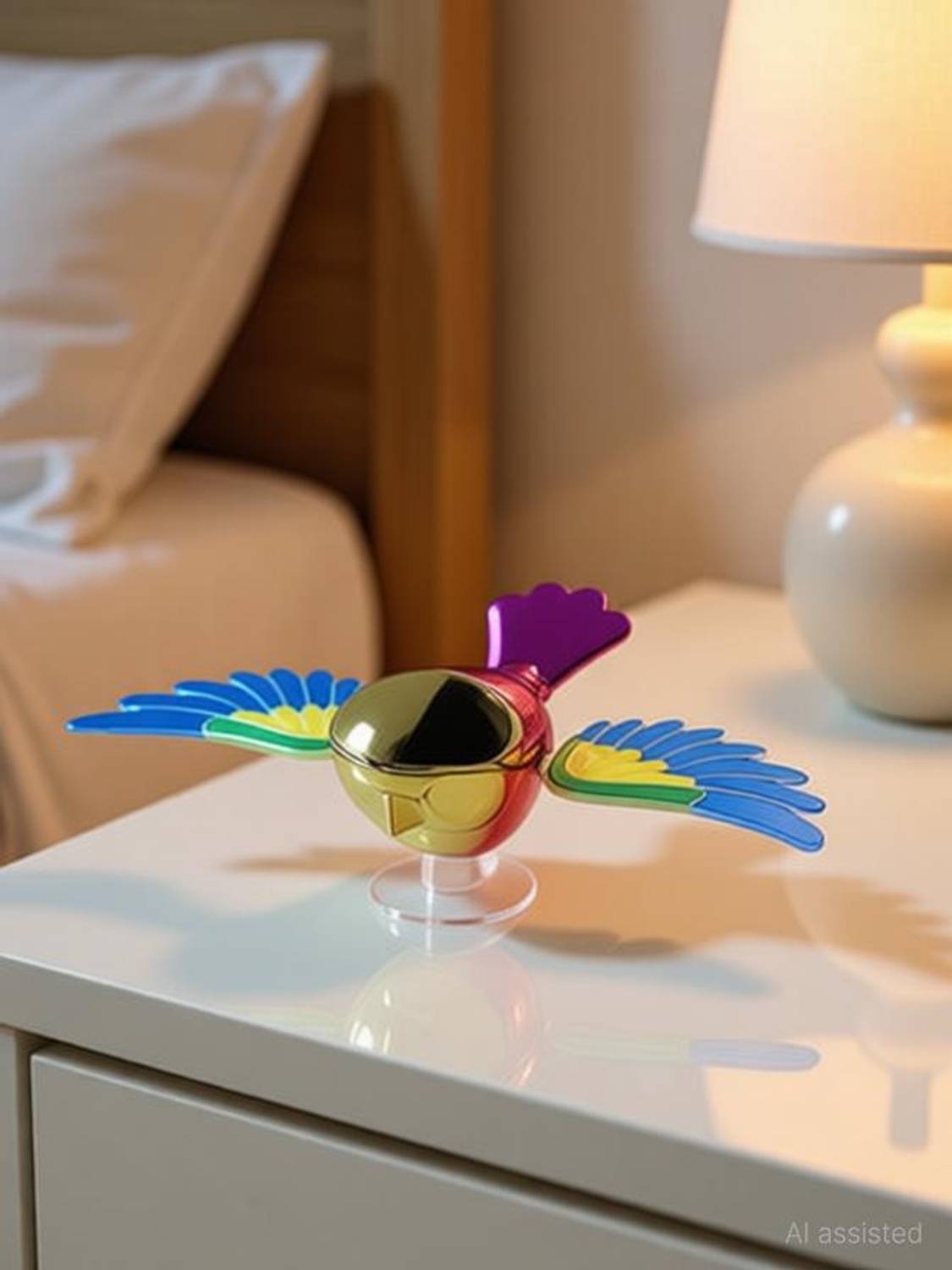 AKMOR Flying Bird Mirror Decor Decorative Showpiece  -  4 cm