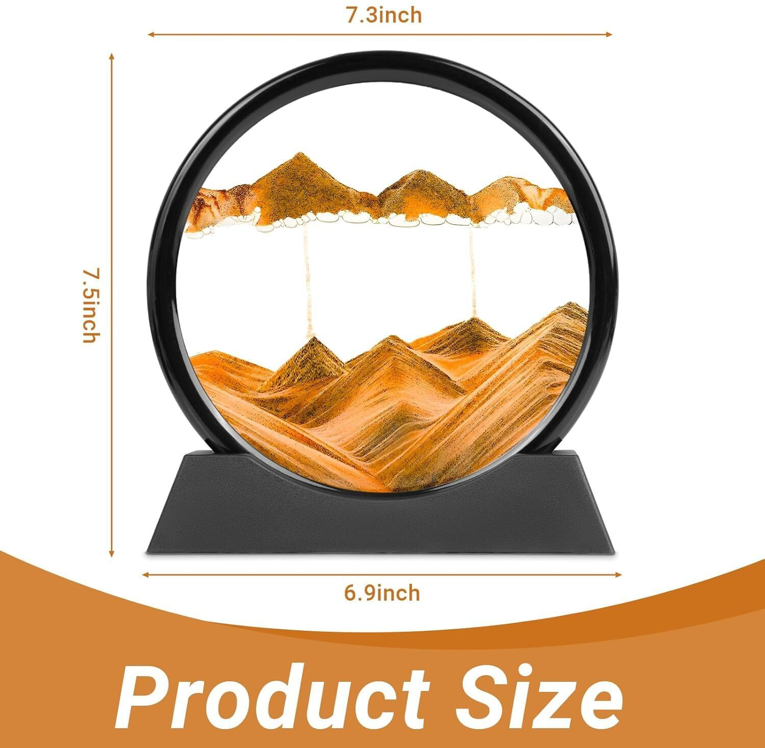 Image of Radhesales Moving Sand Art Picture Frame - 3D Liquid Motion Sandscape Painting. Decorative Showpiece - 10 cm