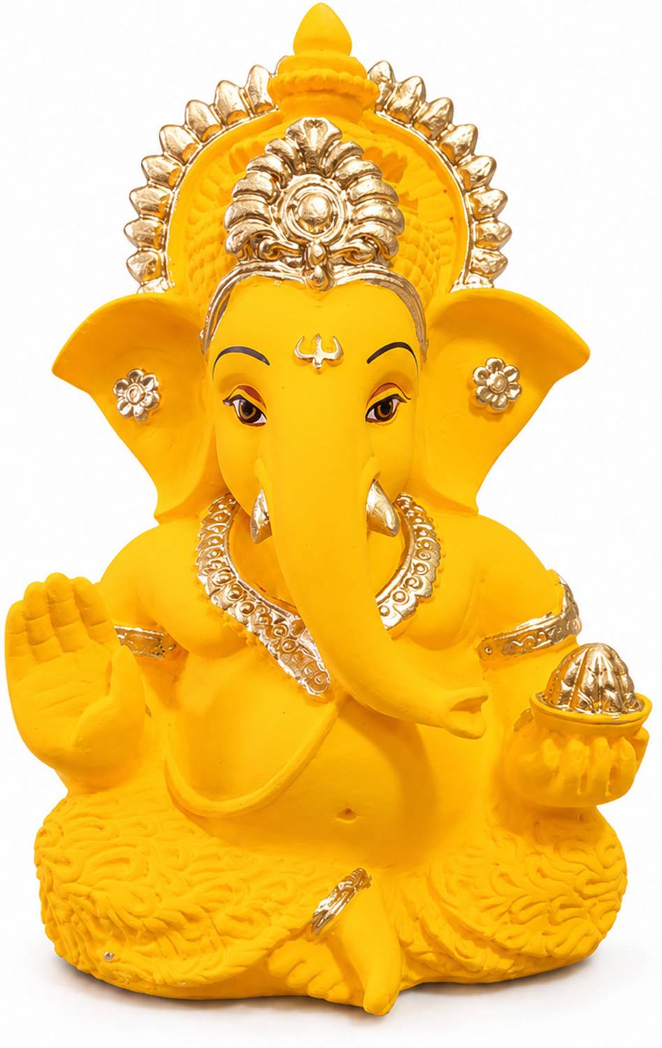 Tendyzonal Lord Ganesha Resin Showpiece for Car Dashboard & Home Decor Decorative Showpiece  -  10 cm