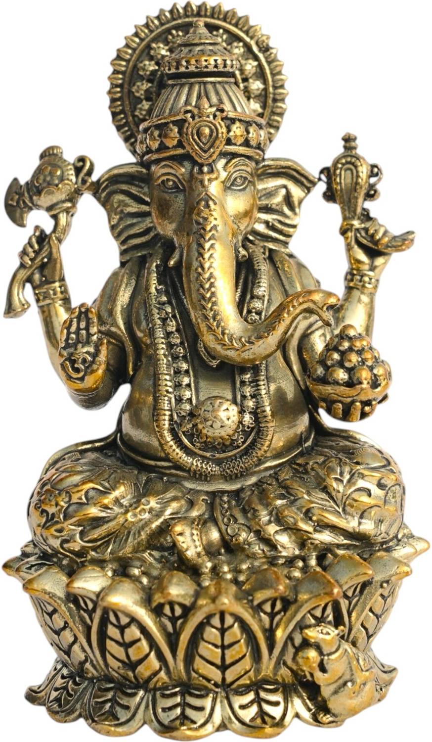 vastu vardan Brass Lord Ganesh JI Idol | Weight- 110gm Approx | Ganesha ji Statue Decorative Showpiece  -  8 cm