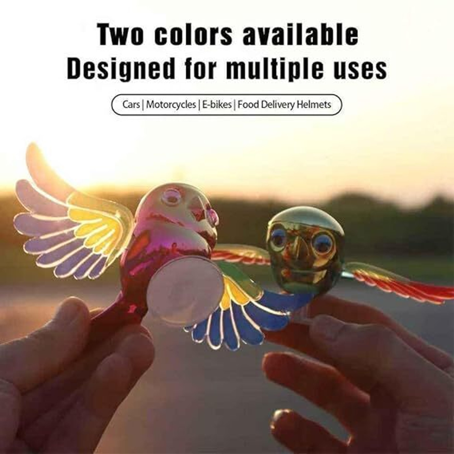 Image of GENIUS GROOVE Car Dashboard / Bike Bird Decor with Moving Wings | Cute Interior Accessory Gift Car Hanging Ornament