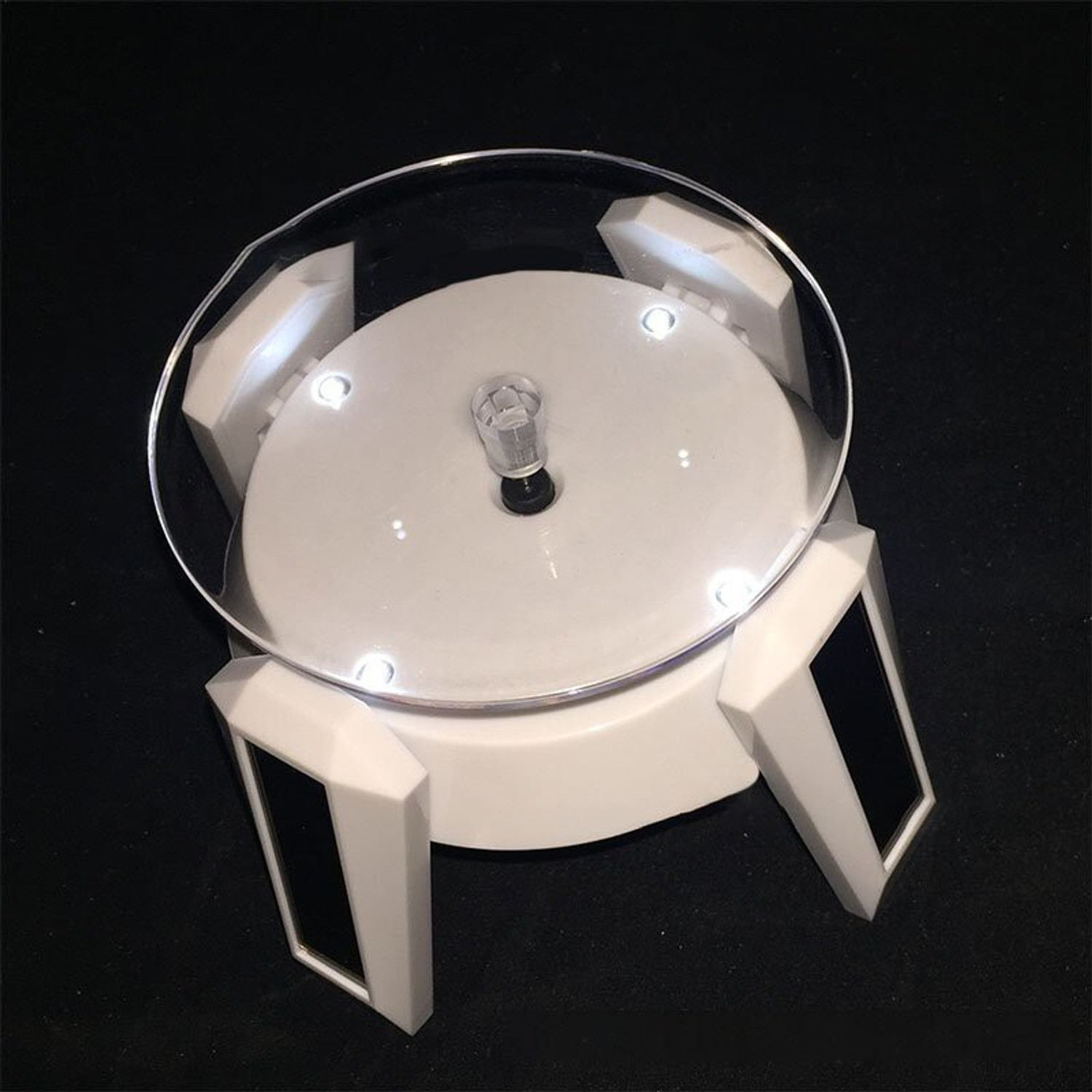 Image of Triock Led Solar Rotating Stand White 360 inch Tunable Decorative Showpiece - 10 cm