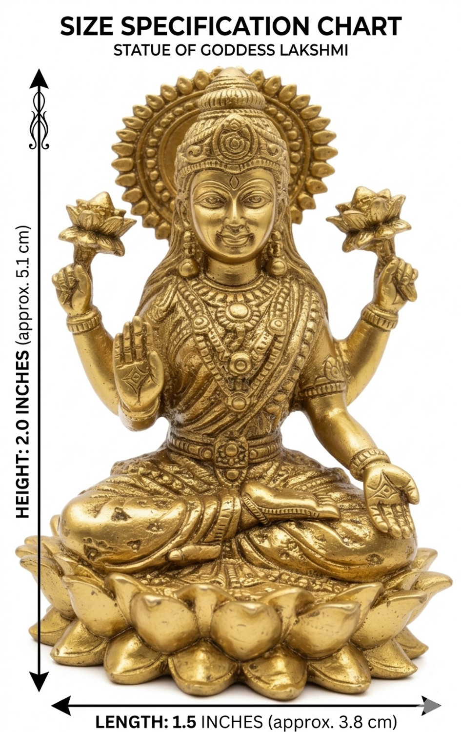 Image of kingsman KAMAL LAXMIJI 4 CM Decorative Showpiece - 5 cm
