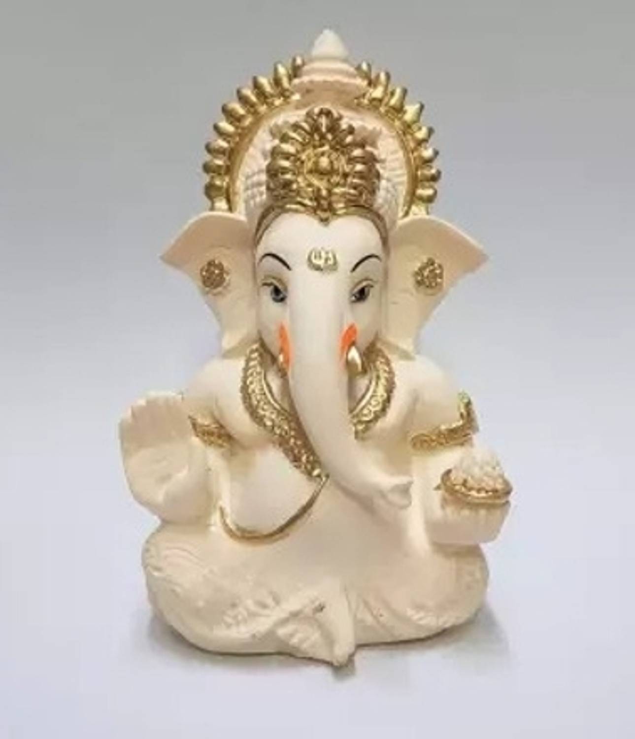 jpcreationss Peach Ganesha Decorative Showpiece  -  8.5 cm