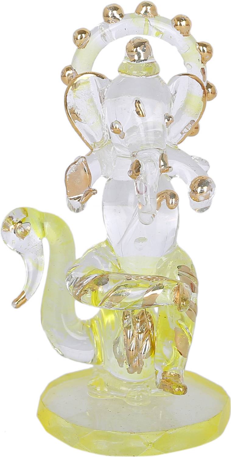 Jagriti Enterprises crystal ganpati with hans idol for home temple décor gift Decorative Showpiece - 9 cm