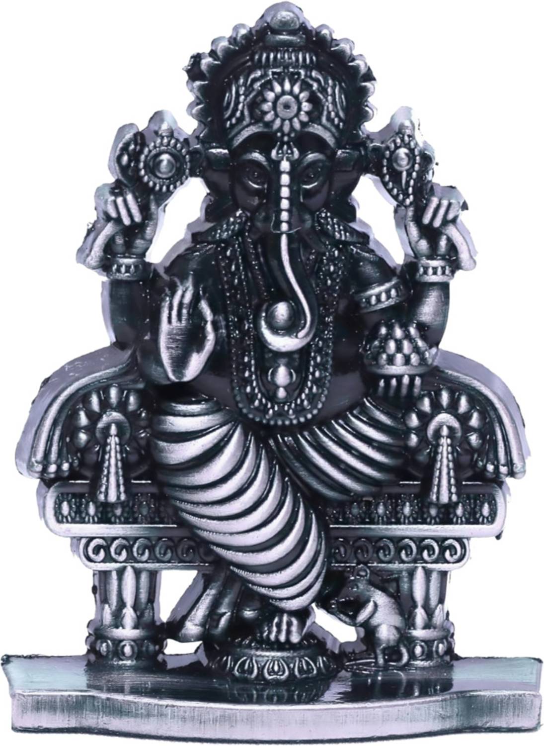 Preeti's Metal Ganesh Idol for Car Dashboard | Lord Ganesha Statue for Home & Office Decorative Showpiece - 6 cm