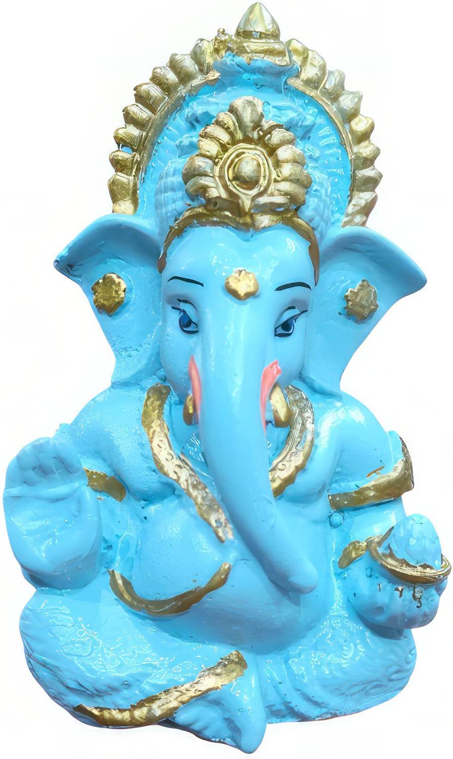 jpcreationss Blue&Gold Ganesha Decorative Showpiece  -  8.5 cm
