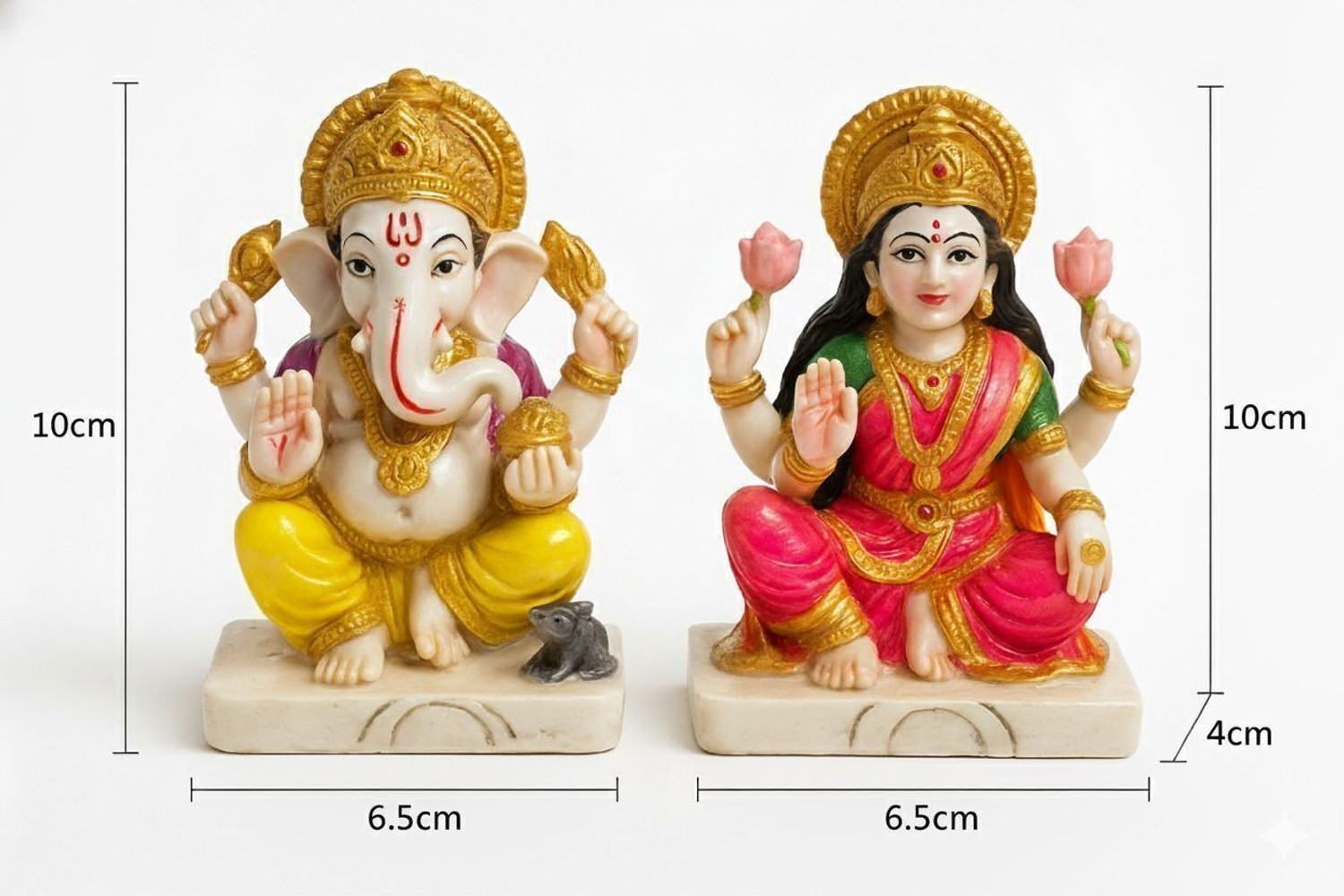 Image of WearrCraftJPR Laxmi Ganesh Ji Idol Symbol of Wealth, Wisdom, Prosperity & Divine Blessings Decorative Showpiece - 10 cm