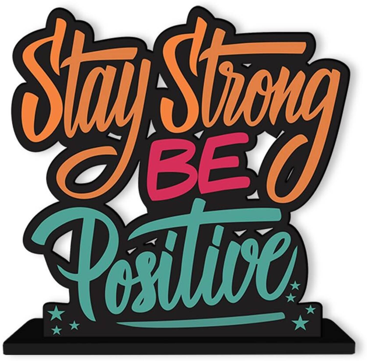 Brothers Creation Positive Quotes Study Table Decoration Office Desk Showpiece Gift Item Decorative Showpiece - 15 cm