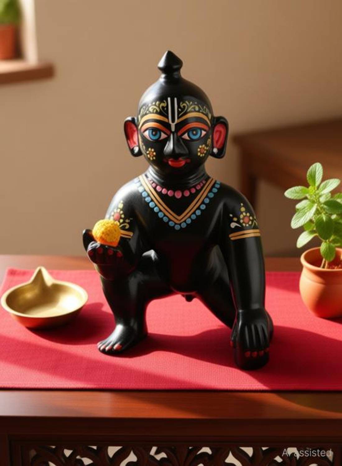 AAMAR HANDCRAFT Laddu Gopal,Shri Krishna,Kanha Ji,Bal Gopal Idol Decorative Showpiece - 10 cm