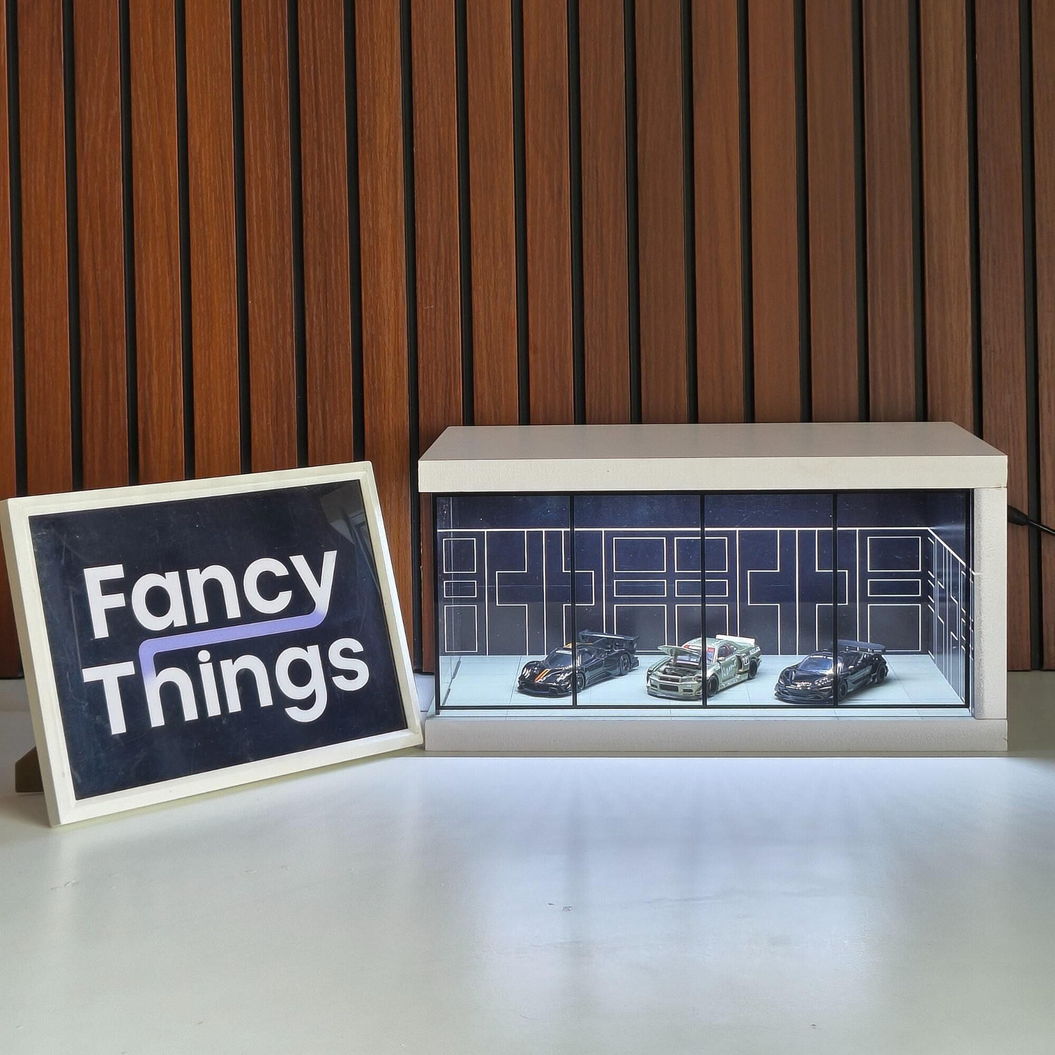 Image of Fancy Things Luxury Miniature Car Showroom Display Case - Black Decorative Showpiece - 19 cm