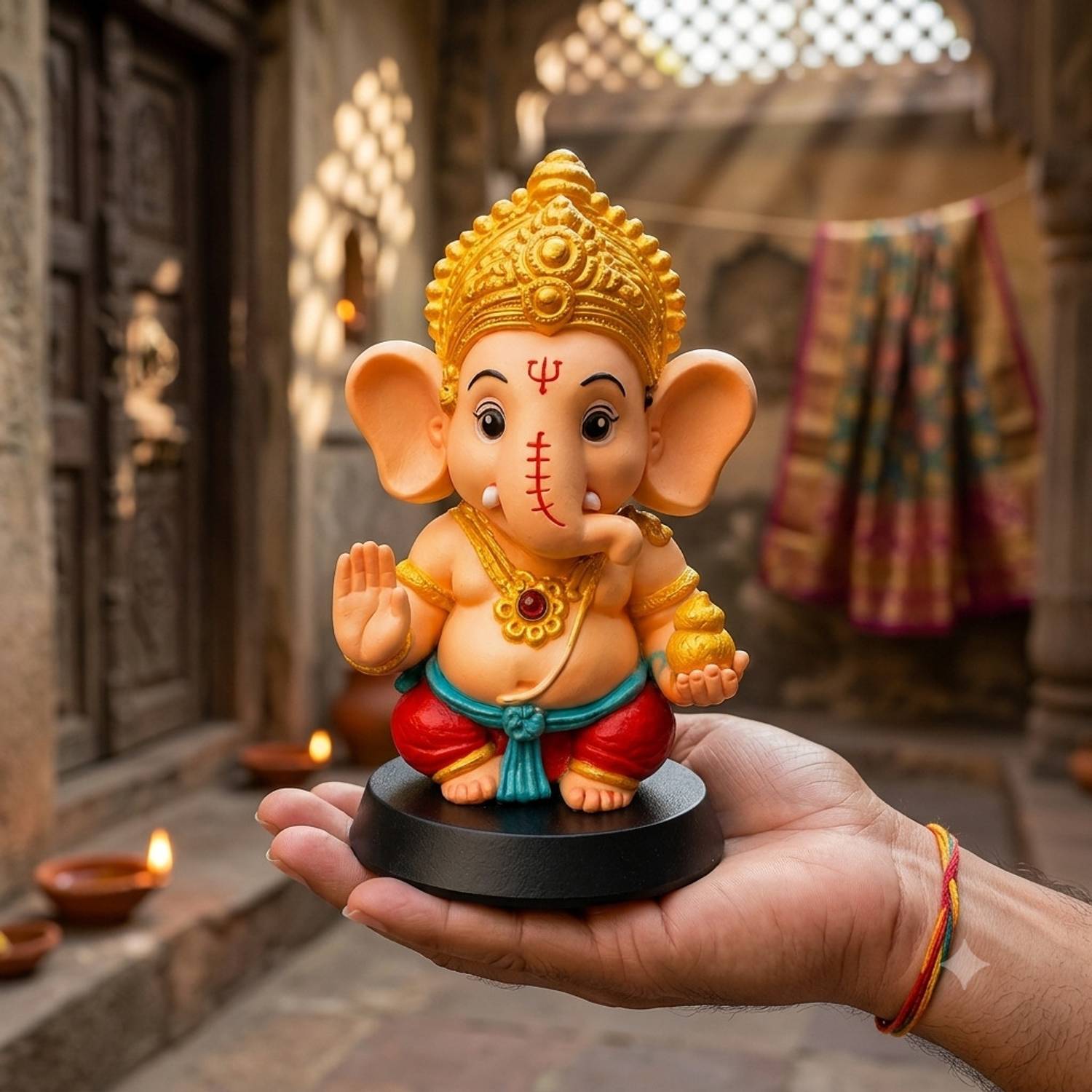 dipyssm Car Dashboard God idol | Ganpati Idol for Car | God idol Decorative Showpiece - 11 cm