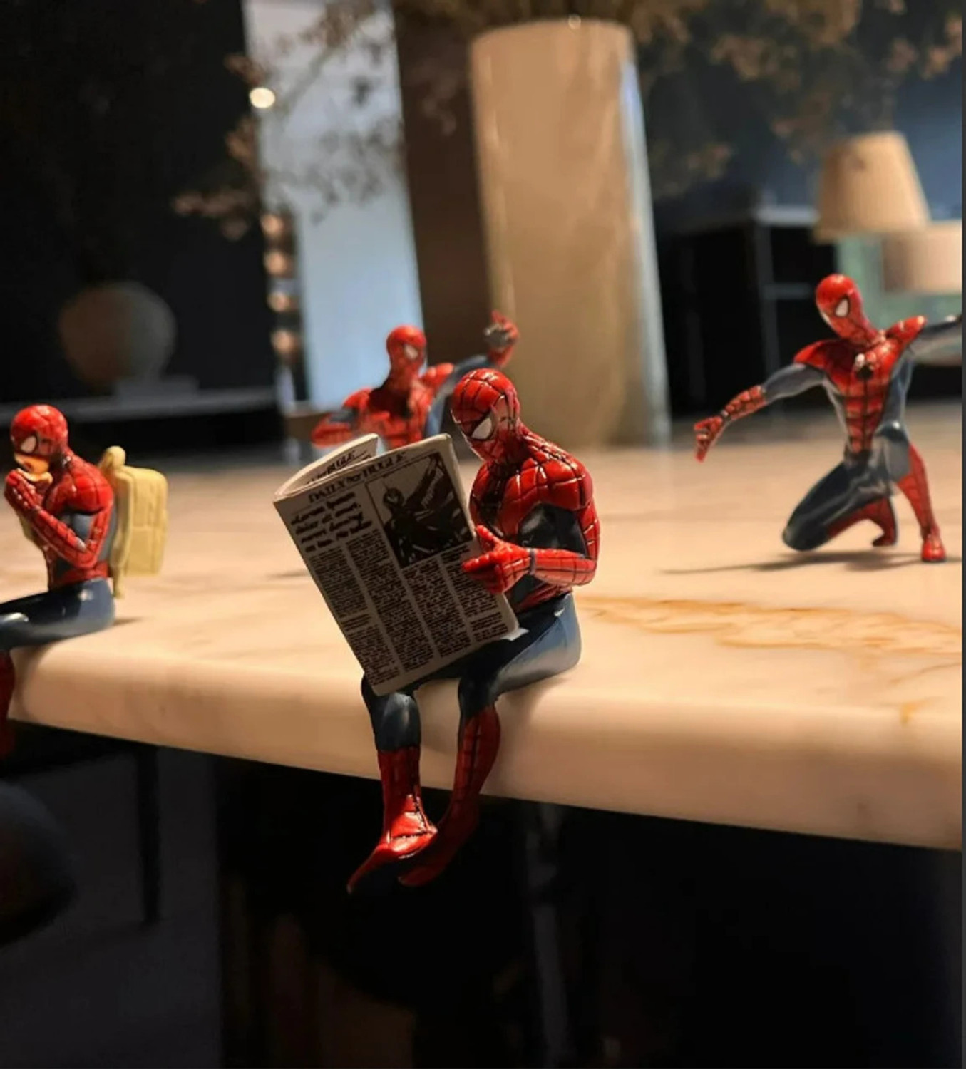 Image of viraj enterprises Spider-Man Action Figures Set of 4 | Marvel Superhero Collectible Toy Figures Decorative Showpiece - 6 cm