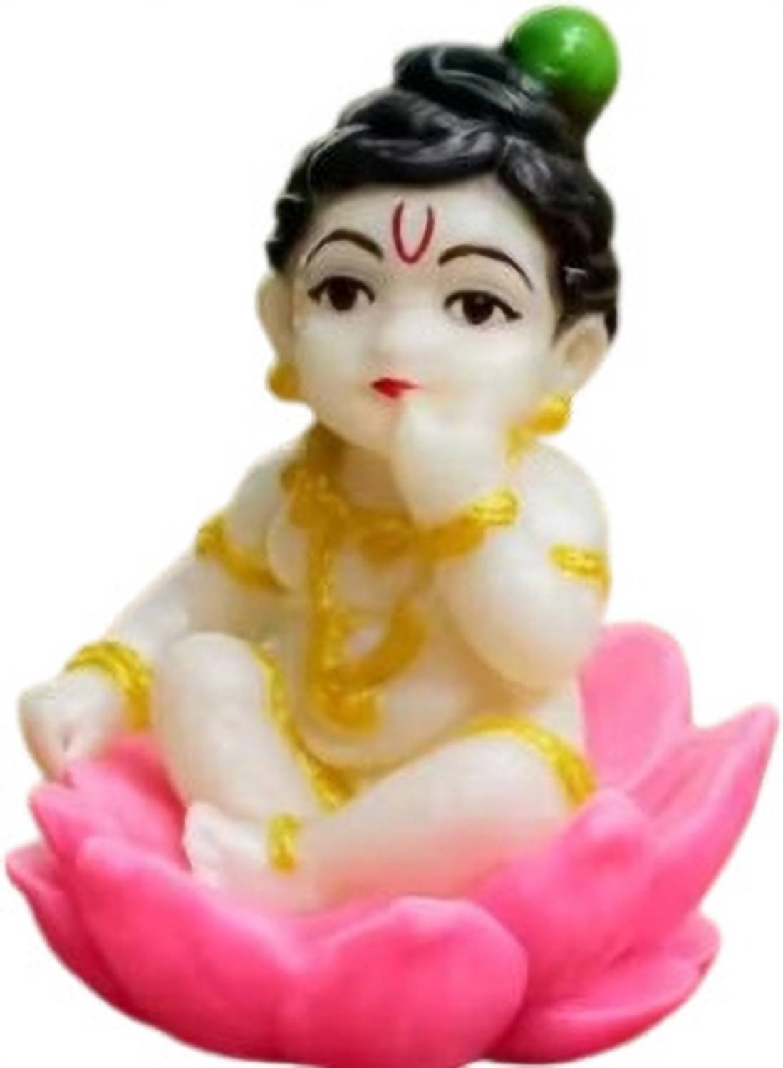 ASHA Bal Krishna Idol on Lotus/ God Figurine Decorative Showpiece  -  6 cm