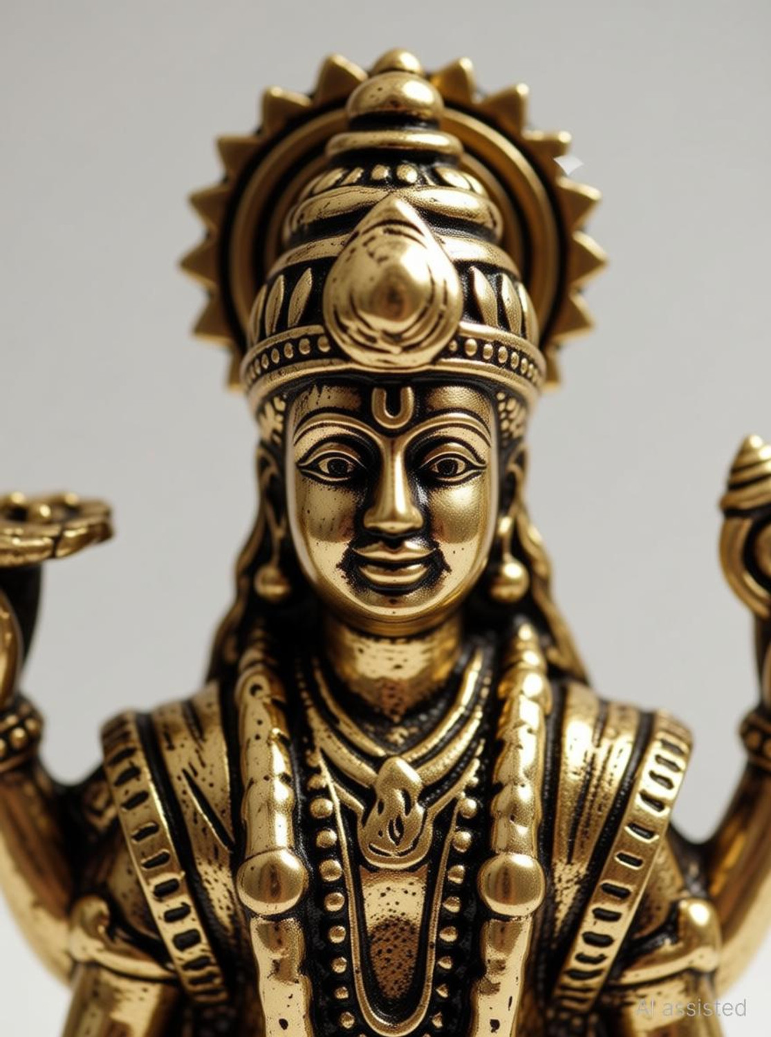 Image of kingsman Lord Vishnu murti idol statue featuring God Vishnu , perfect for mandir Decorative Showpiece - 8 cm