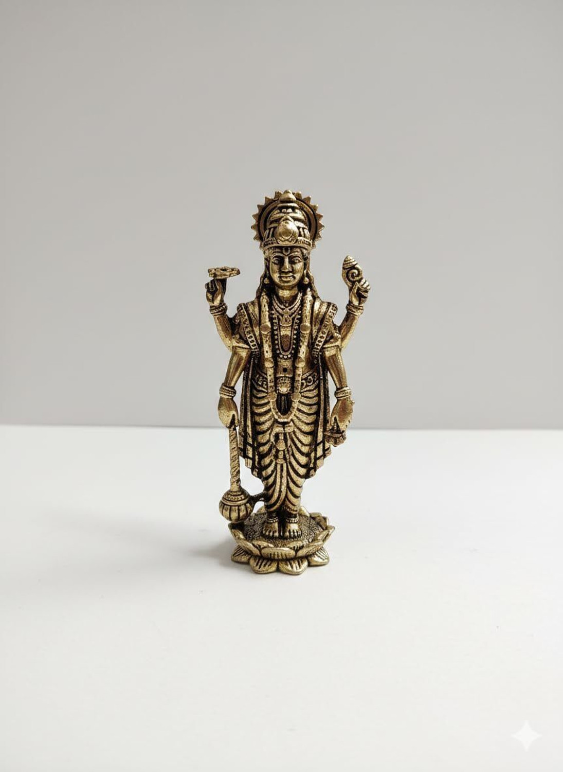 Image of kingsman Lord Vishnu murti idol statue featuring God Vishnu , perfect for mandir Decorative Showpiece - 8 cm