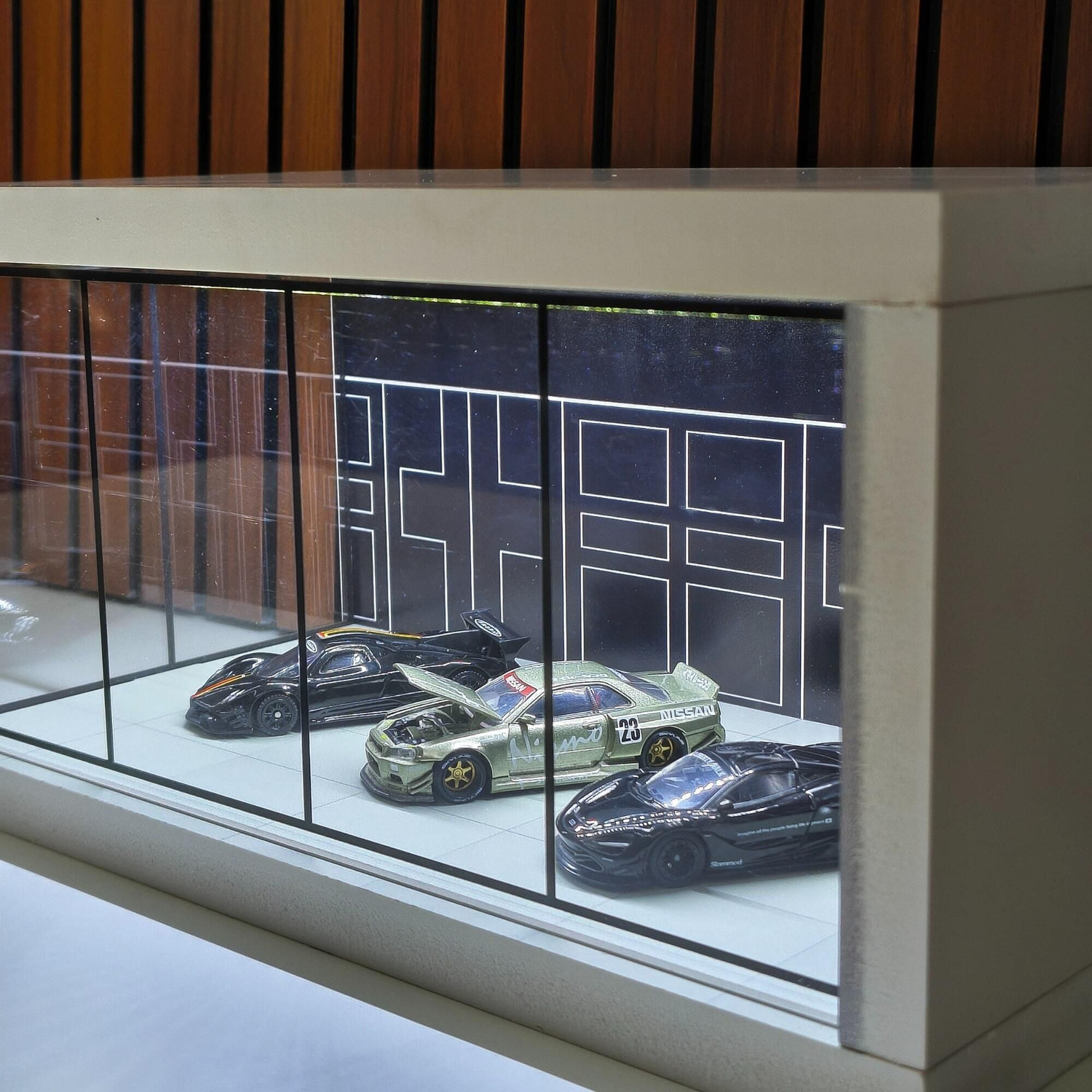 Image of Fancy Things Luxury Miniature Car Showroom Display Case - Black Decorative Showpiece - 19 cm