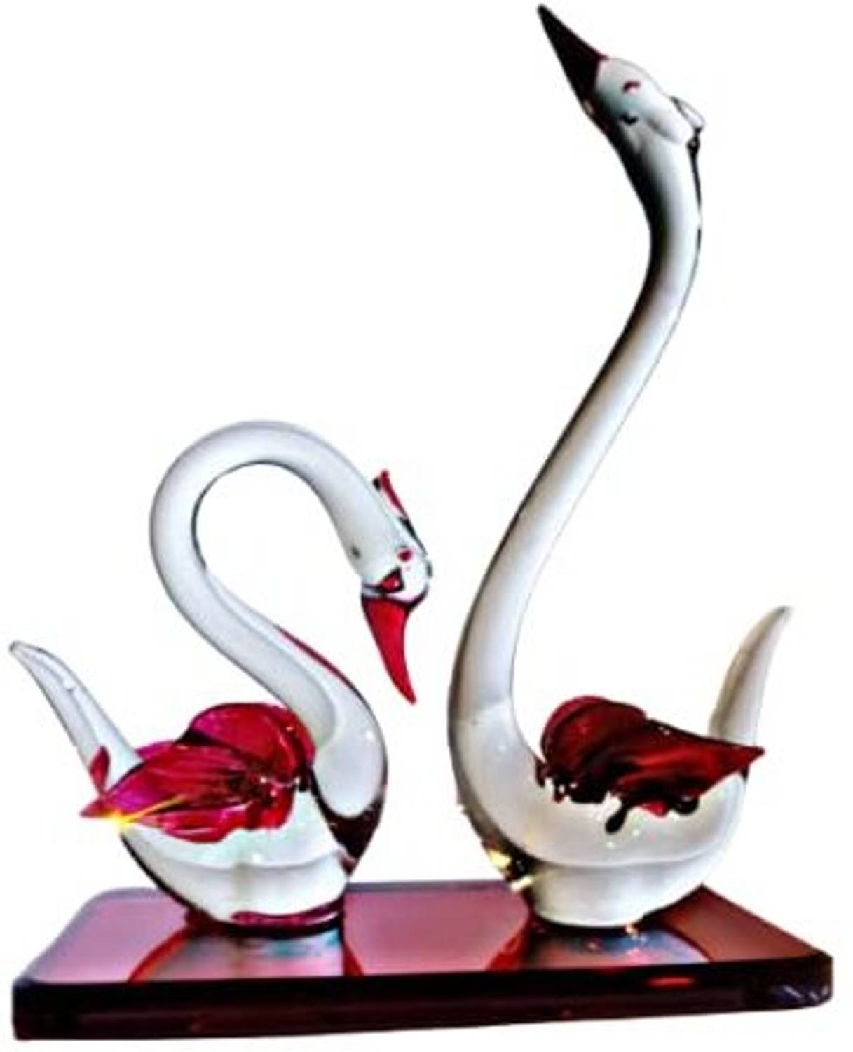 OURVIC Duck Pair Glass showpiece for Home, Table, Office Decor