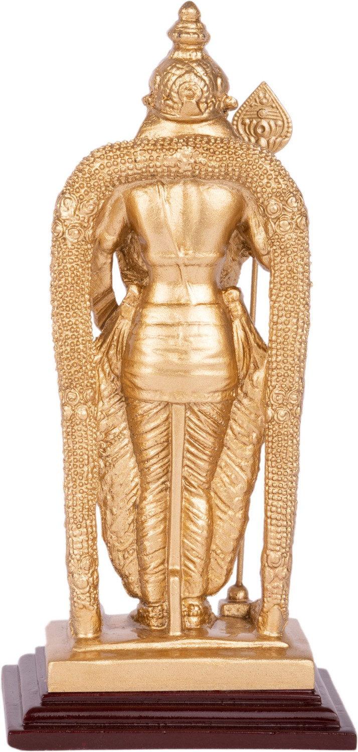 Image of Pathumalai Murugan Pathumalai Murugan Resin Idol | 17 cm (6 Inch) Gold Finish for Home Decorative Showpiece - 17 cm