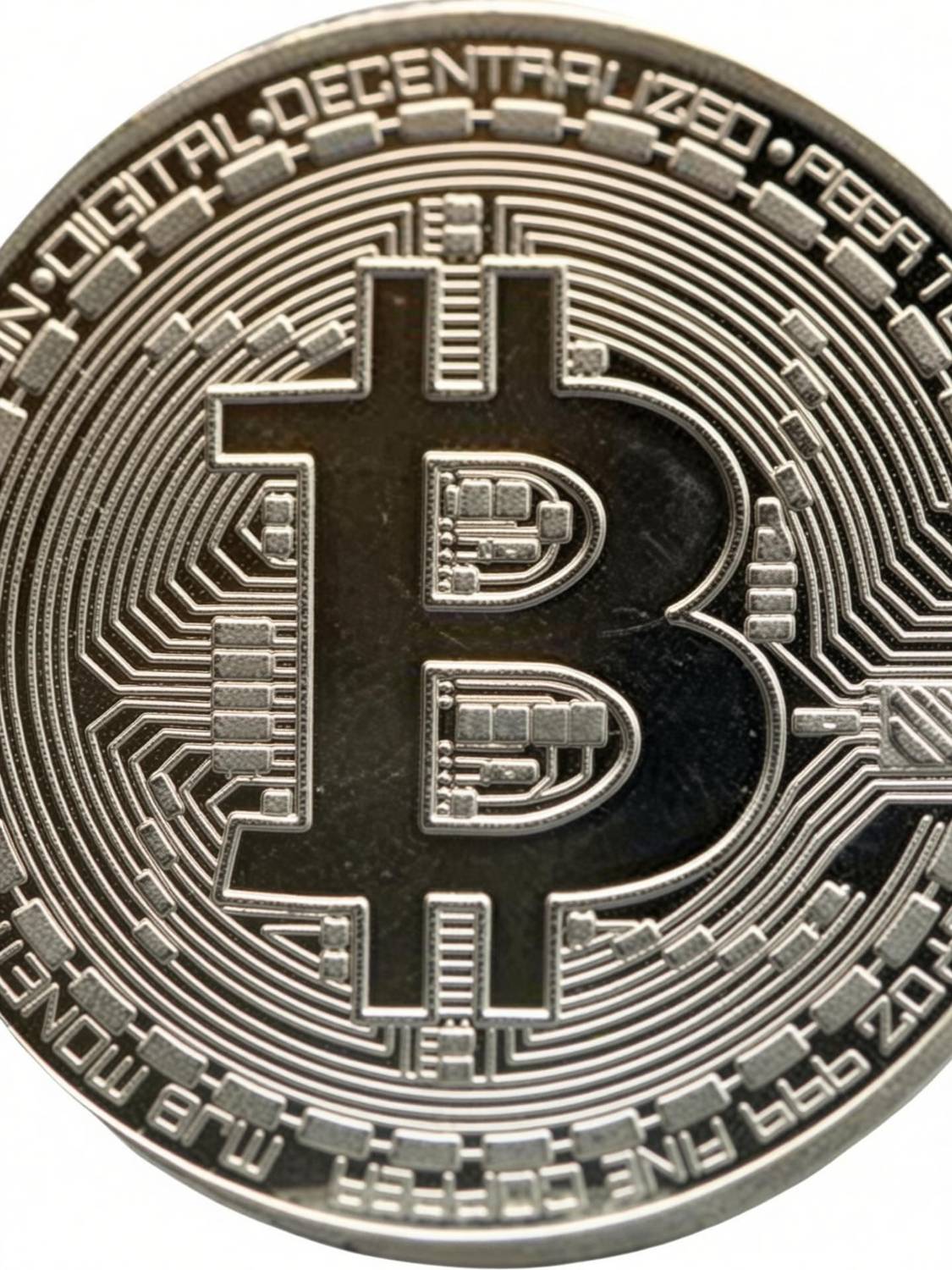 Craftbia Bitcoin Coin Silver Plated Decorative Showpiece - 4 cm - Image 4