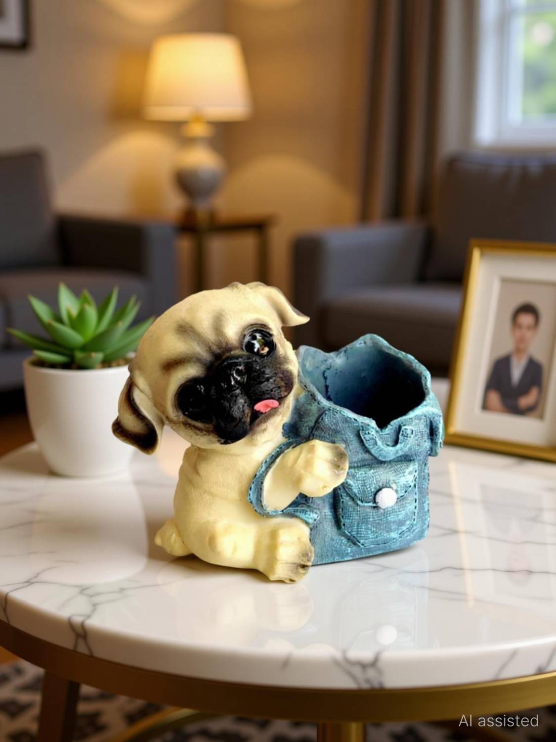 Bhaktinayak Pen stand dog Decorative Showpiece - 11 cm