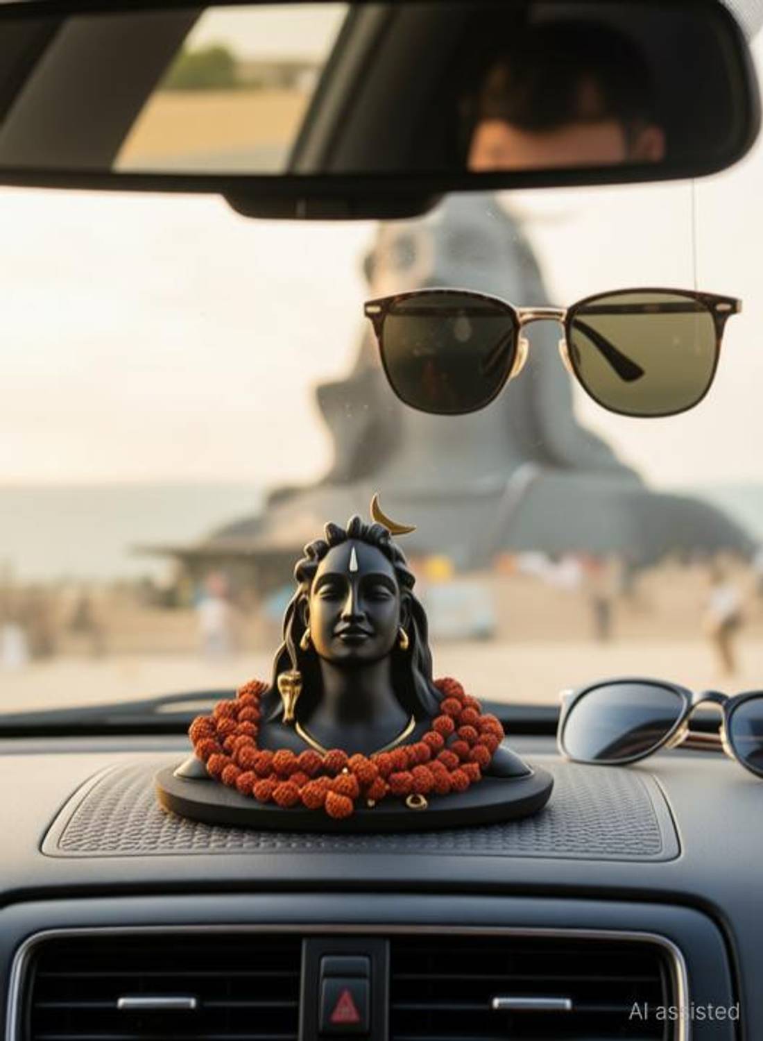 ADIYOGI Adiyogi Shiva Statue, Shiva idol, Adiyogi for car dashboard, Mahadev Idol Decorative Showpiece  -  12 cm