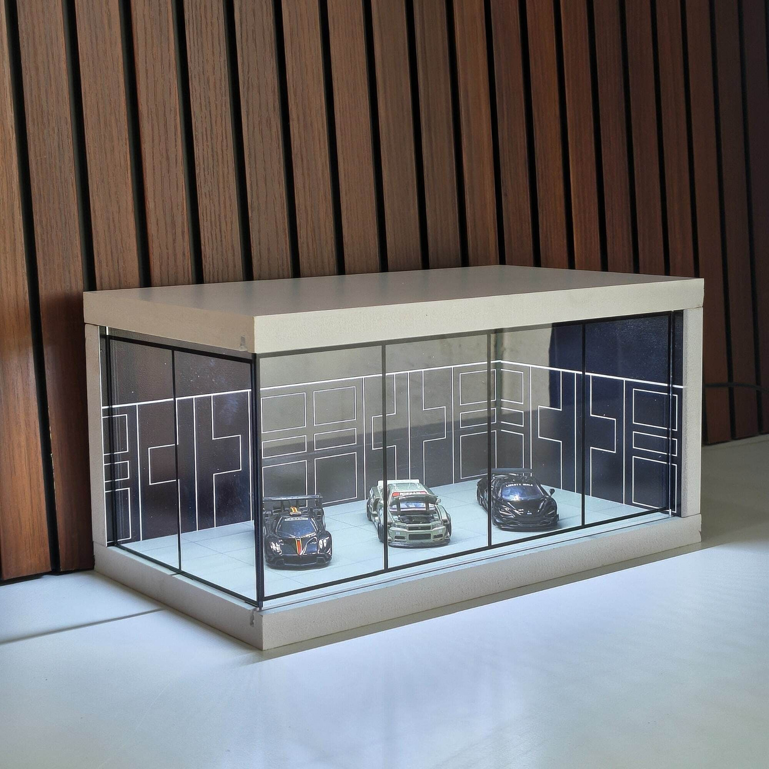 Image of Fancy Things Luxury Miniature Car Showroom Display Case - Black Decorative Showpiece - 19 cm