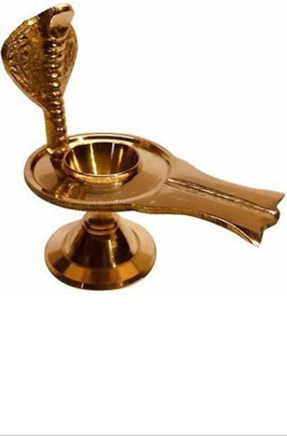 Amoksh Collection Brass shivling stand / shiva lingam Jalheri / Suitable for ling Decorative Showpiece - 8 cm
