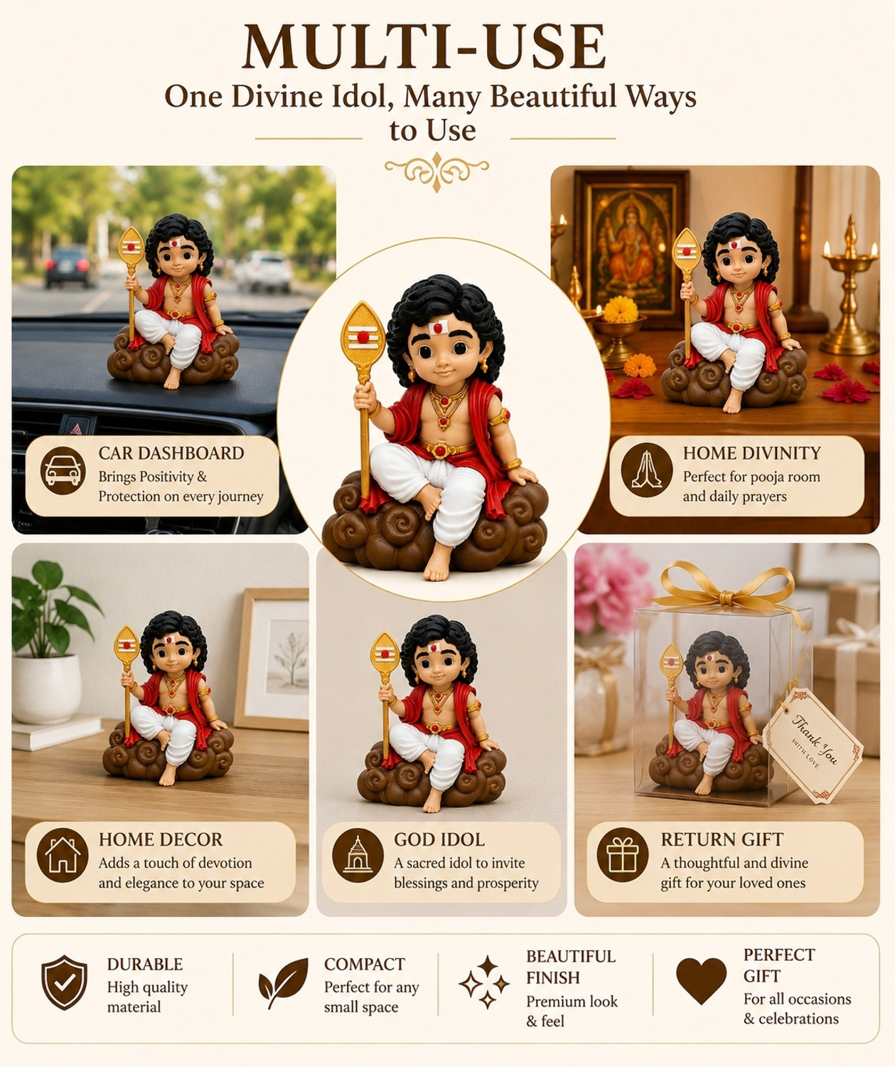 Image of vaspar Murugan -01 Decorative Showpiece - 8 cm