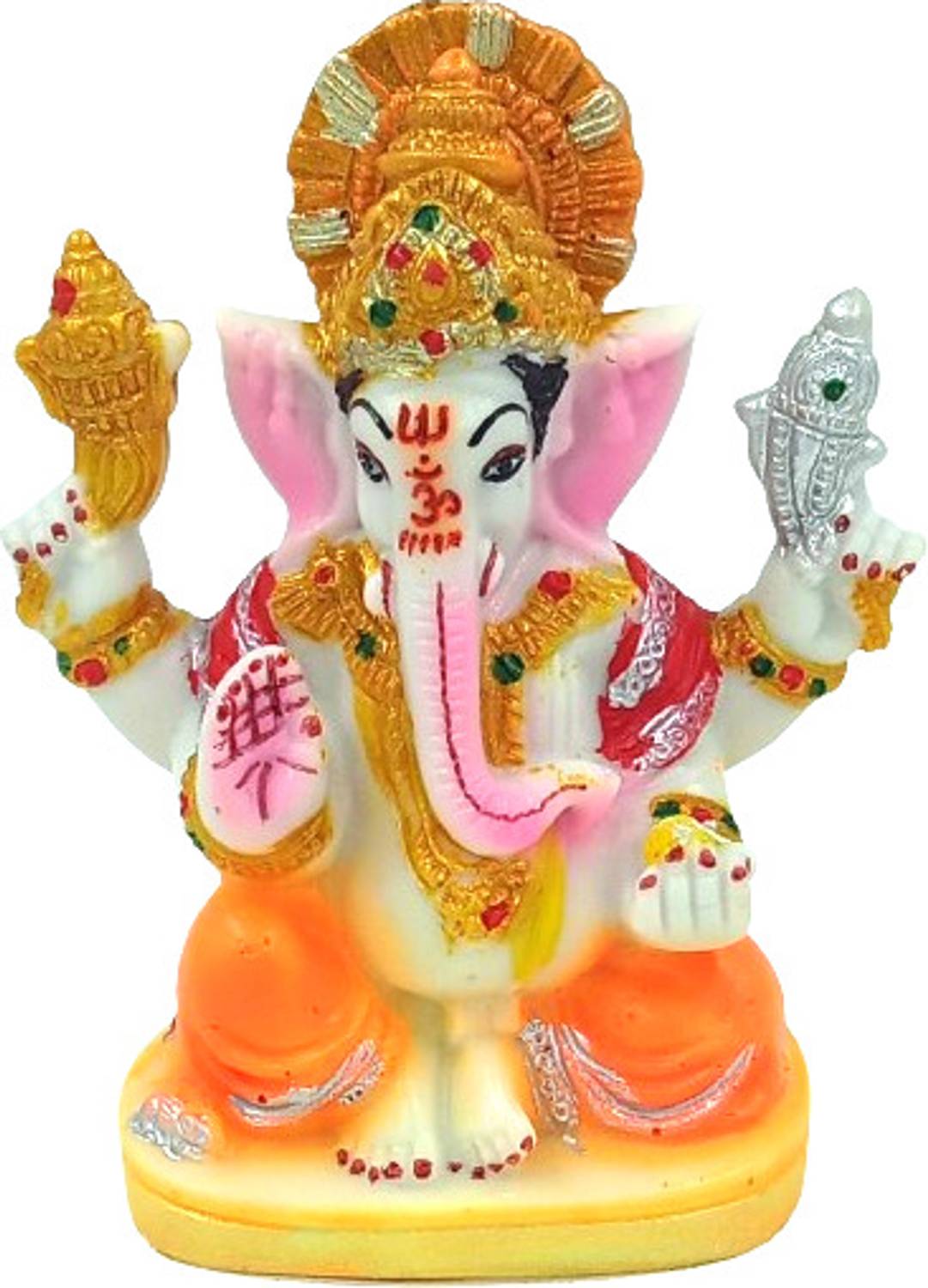 ATUT Ganesha idol, murti for Home Temple And for Car Dashbord in Small size, Decorative Showpiece - 13 cm