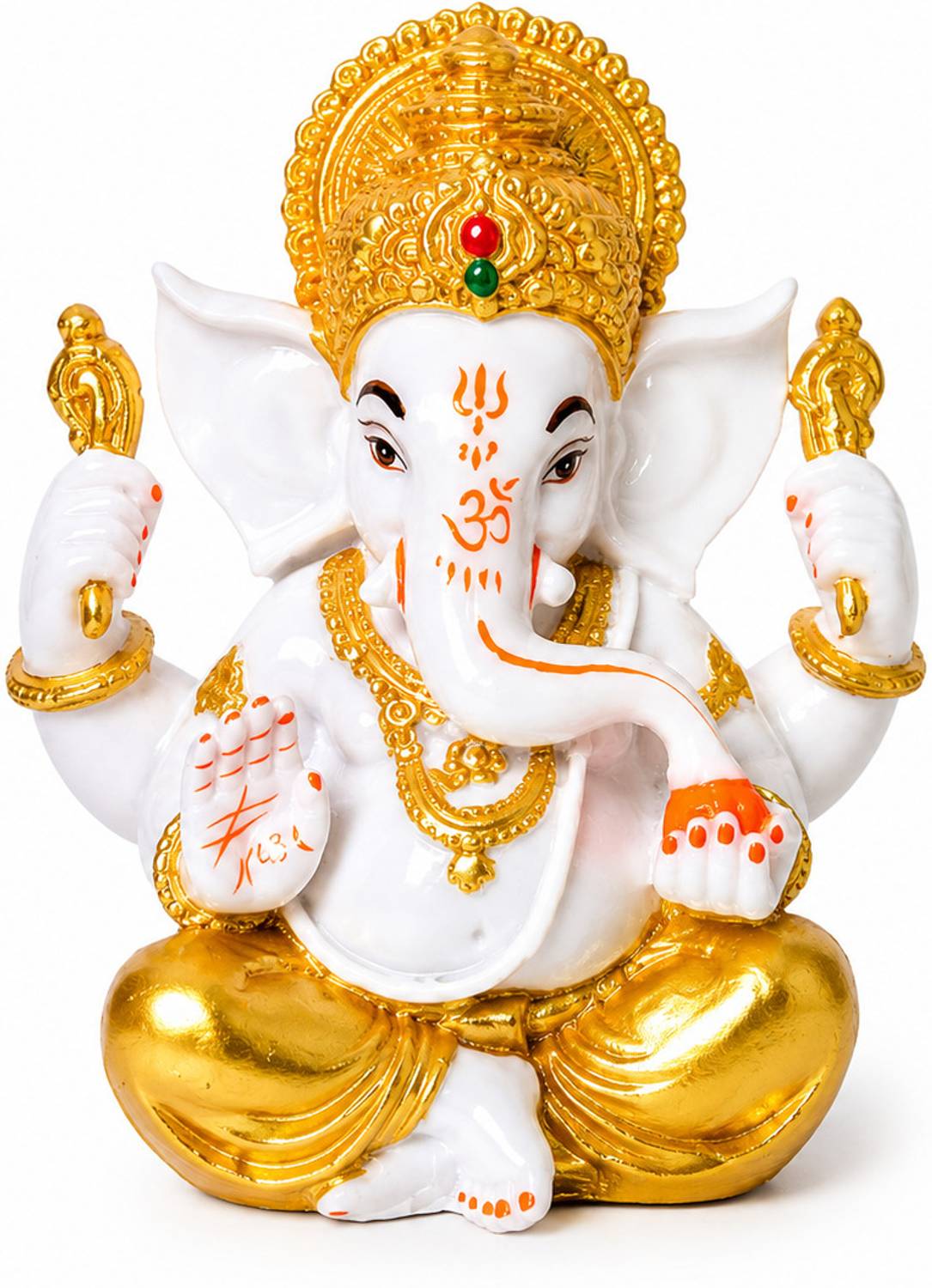 Msaa Premium Chaturbhuja Ganesha Idol Decorative Showpiece - 14 cm